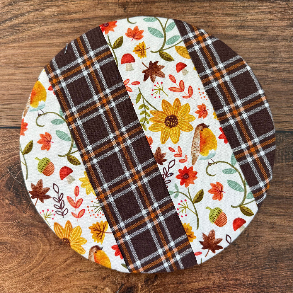 Handmade cotton bowl cover by Five Oaks Farm — reusable, plastic-free