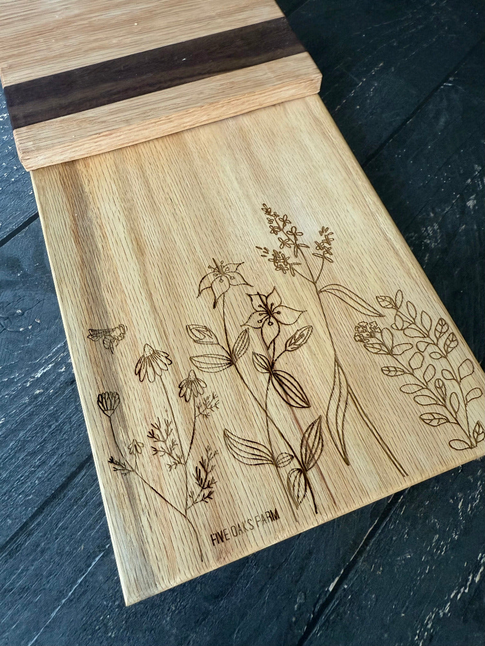 Vertical cutting board holding round vegetables steady for slicing — Five Oaks Farm