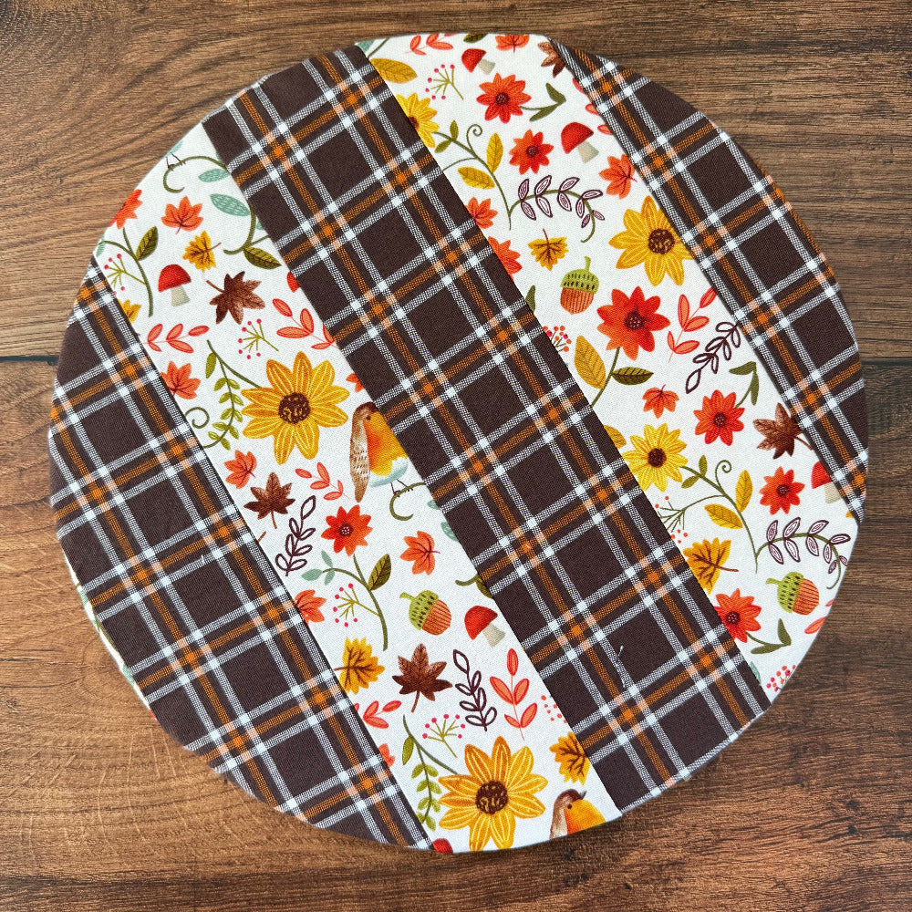 Handmade cotton bowl cover by Five Oaks Farm — reusable, plastic-free