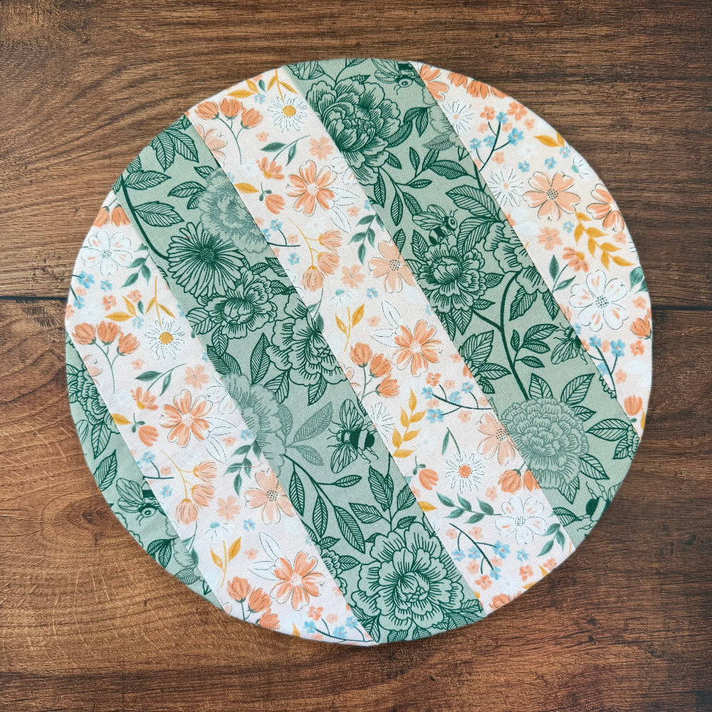 Handmade cotton bowl cover by Five Oaks Farm — reusable, plastic-free