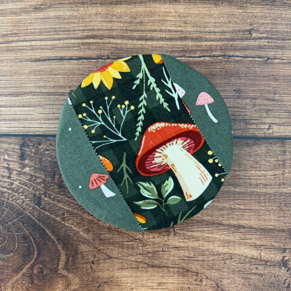 Handmade cotton jar cover by Five Oaks Farm — reusable, plastic-free