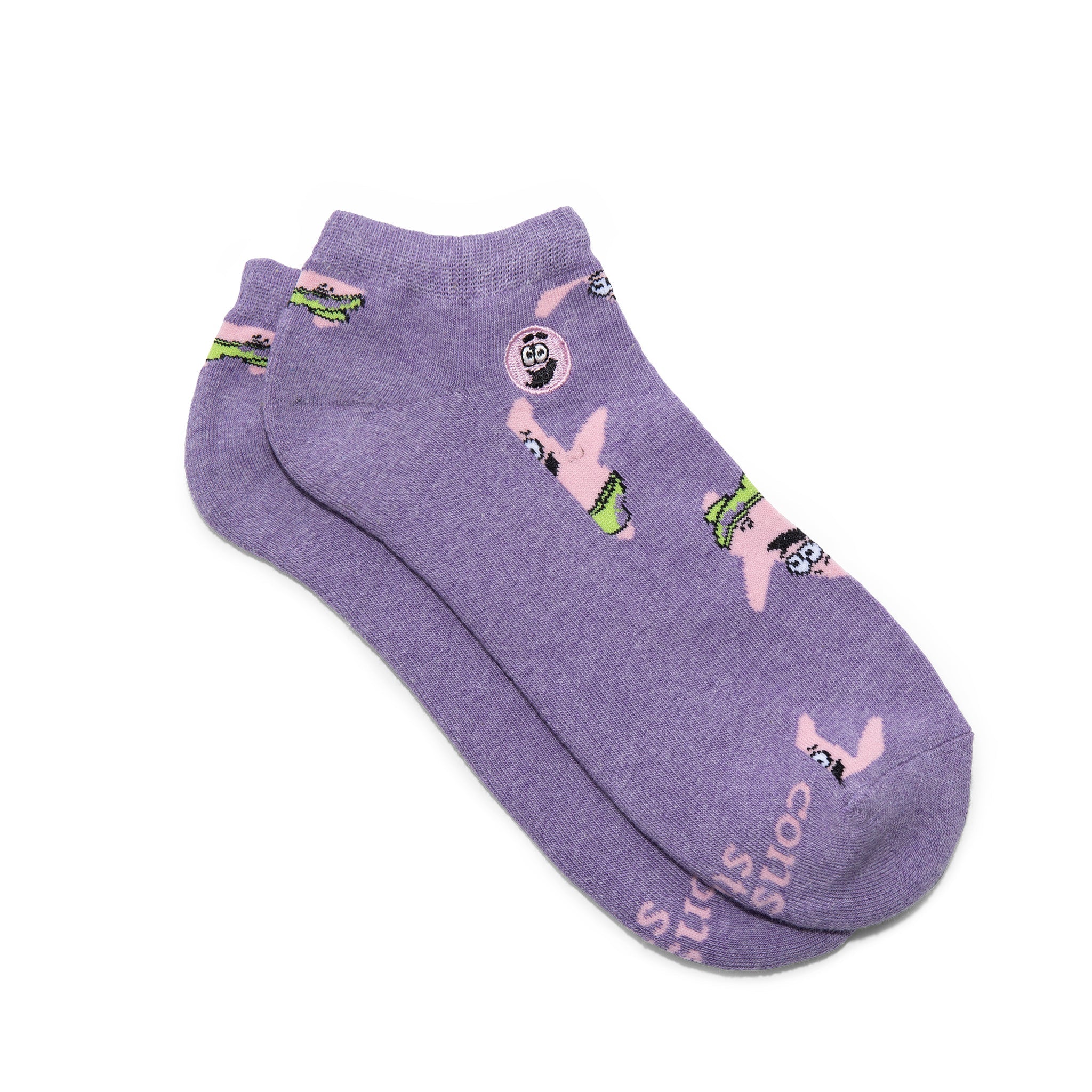 Patrick Star Socks by Conscious Step — purple organic cotton ankle socks, Protect Oceans
