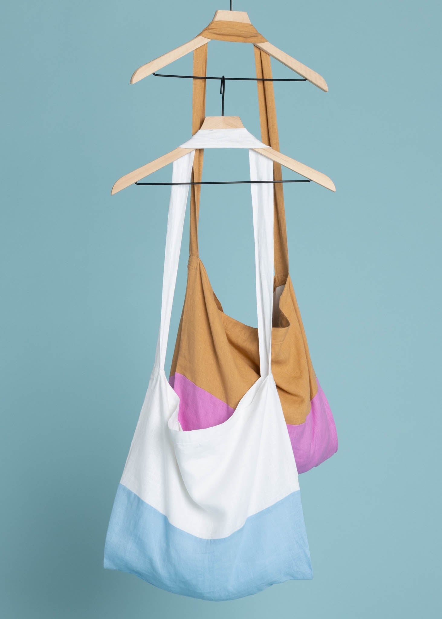 Farmers Market Bag - White & Sky Linen