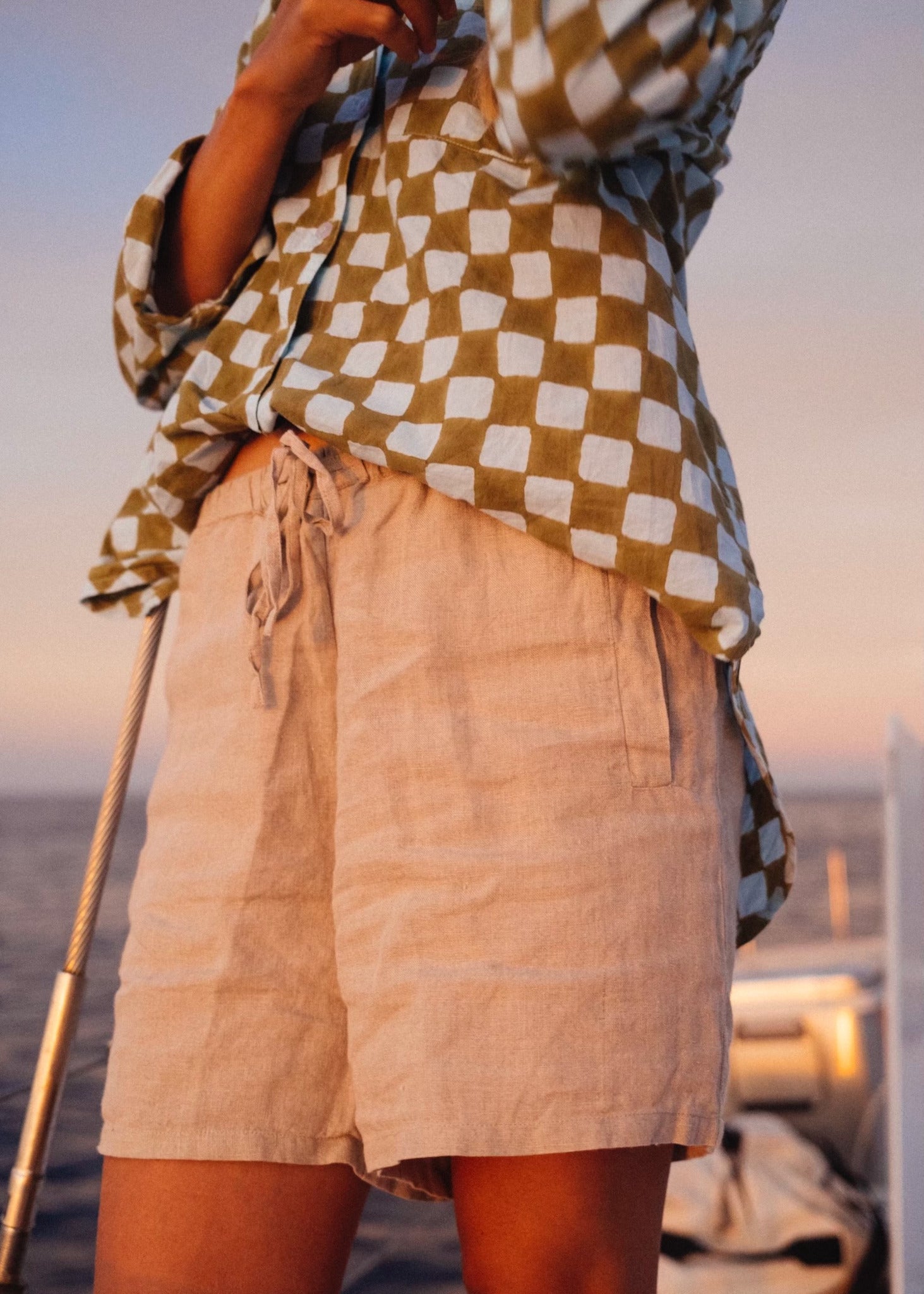 Shore Shorts  - Linen Natural Tan