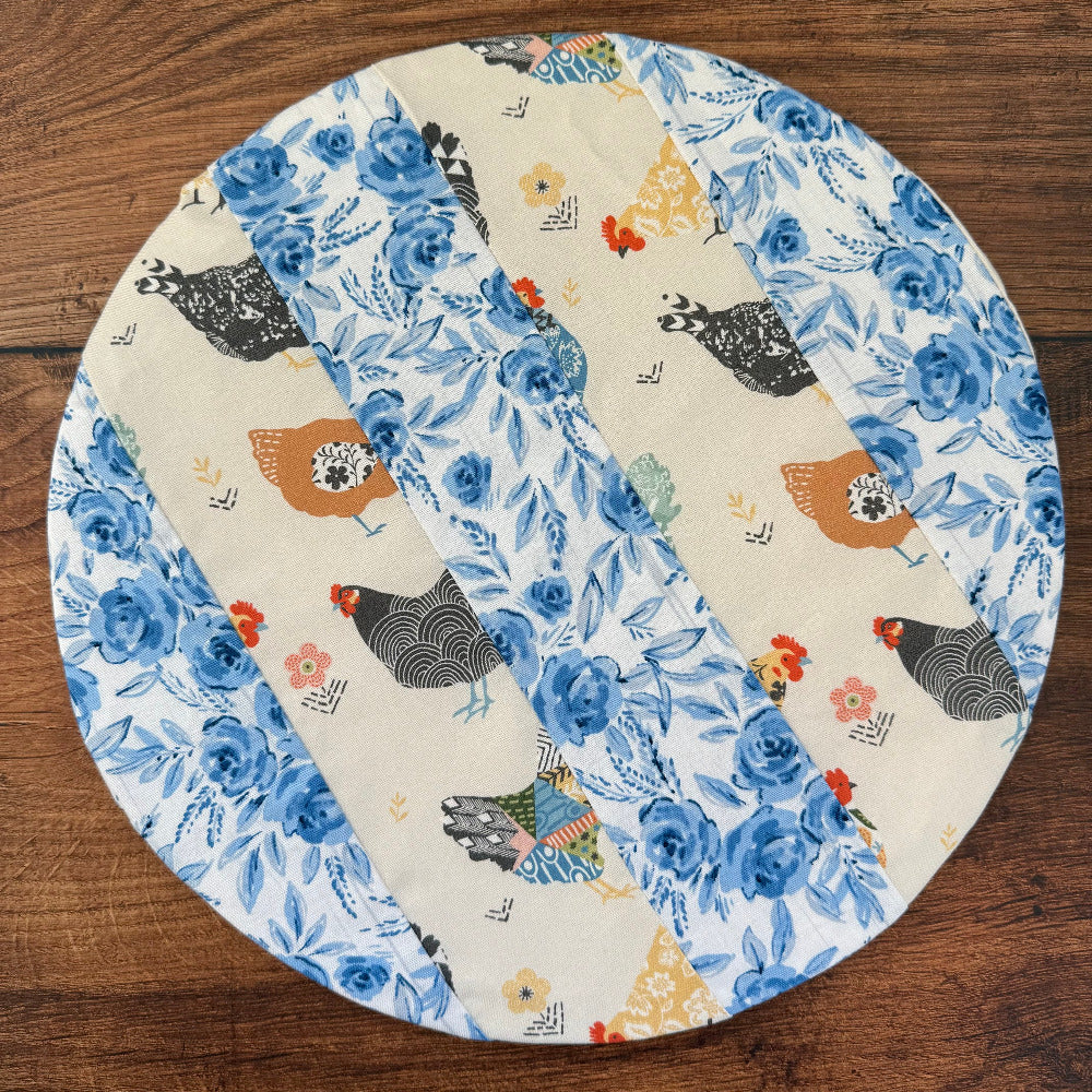 Handmade cotton bowl cover by Five Oaks Farm — reusable, plastic-free