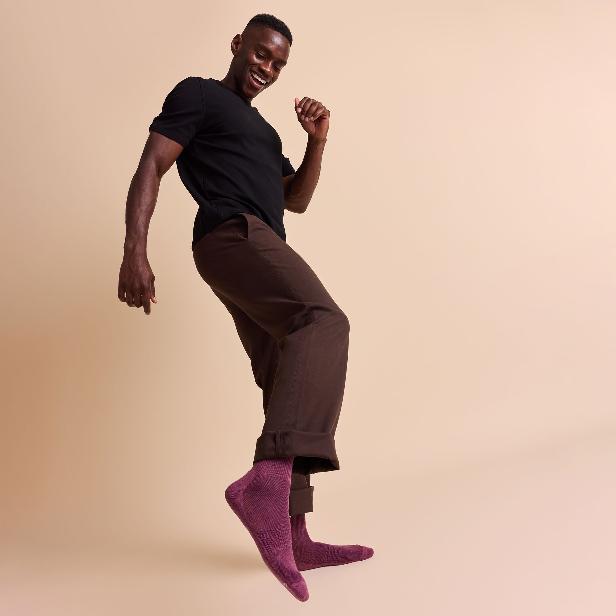 Comfort Crew Socks that Save Farm Animals — ribbed organic cotton crew socks in beige, gray & plum