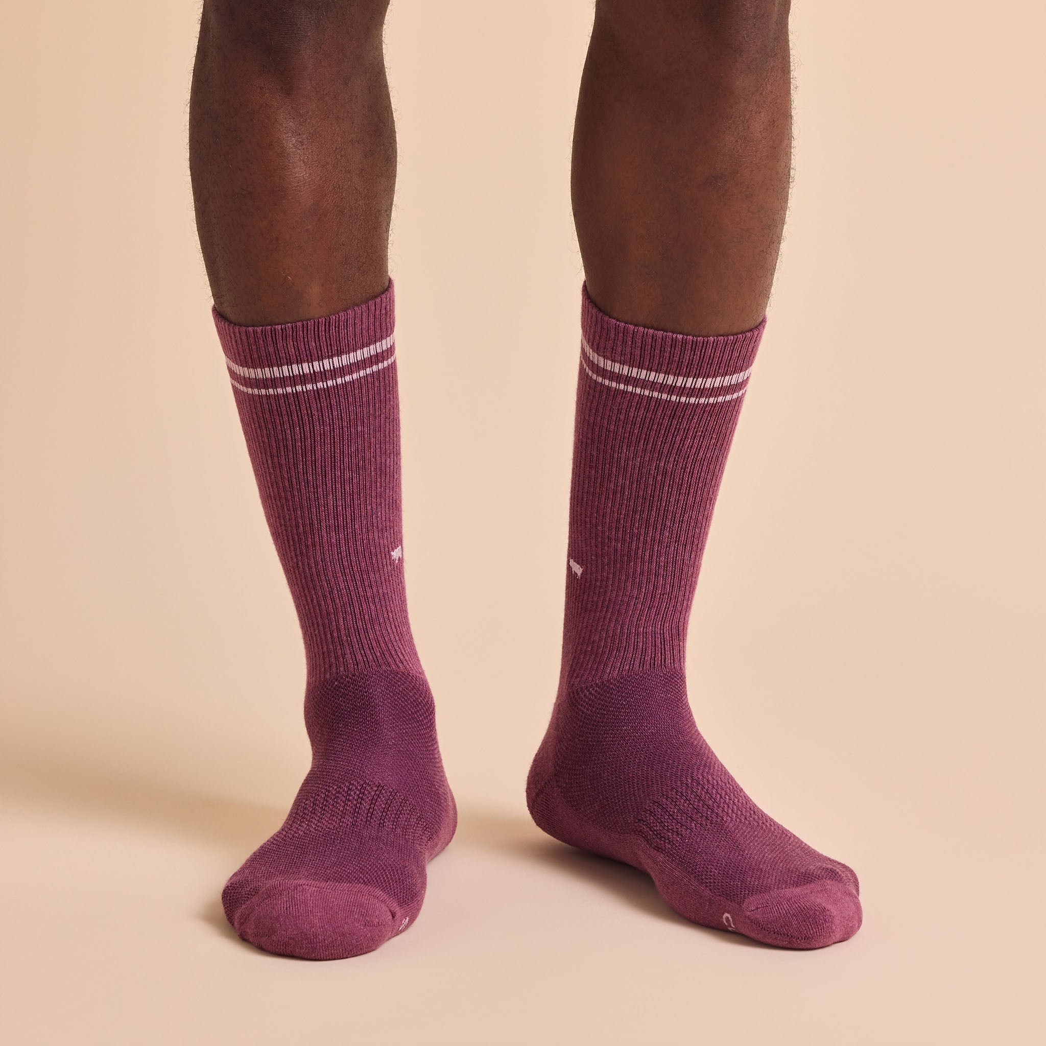 Comfort Crew Socks that Save Farm Animals — ribbed organic cotton crew socks in beige, gray & plum
