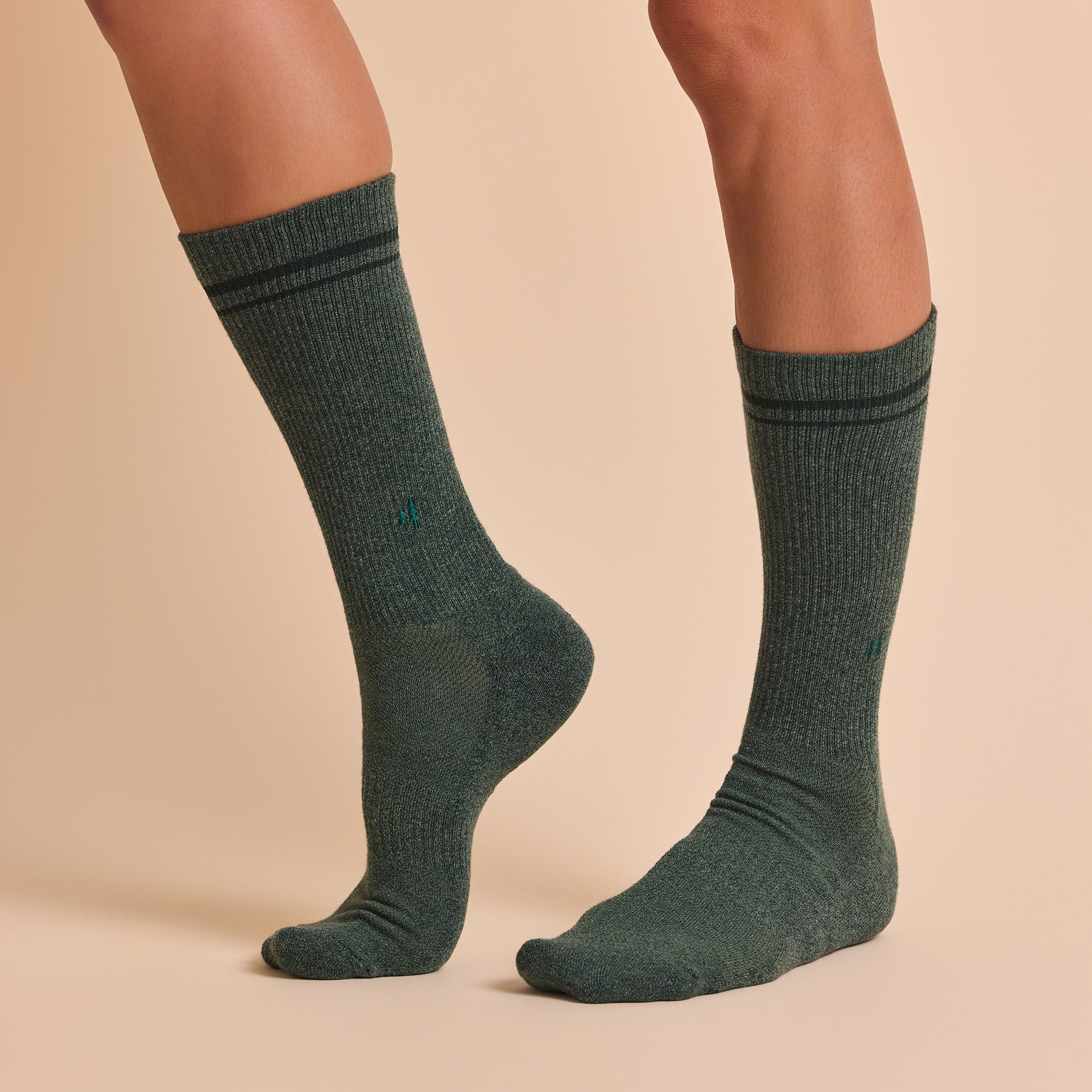 Comfort Crew Socks that Protect National Parks — ribbed organic cotton crew socks in blue, green & brown