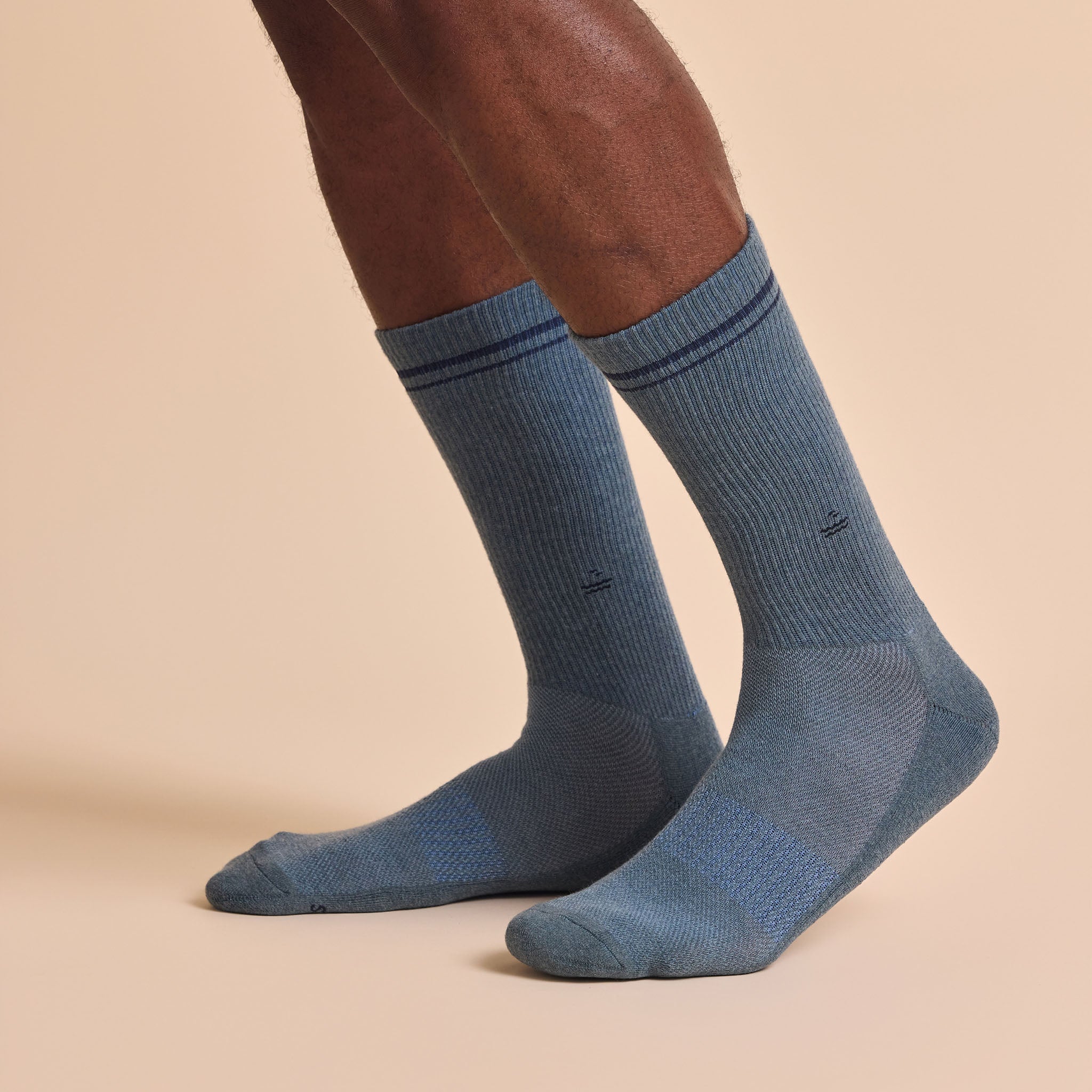 Comfort Crew Socks that Protect National Parks — ribbed organic cotton crew socks in blue, green & brown