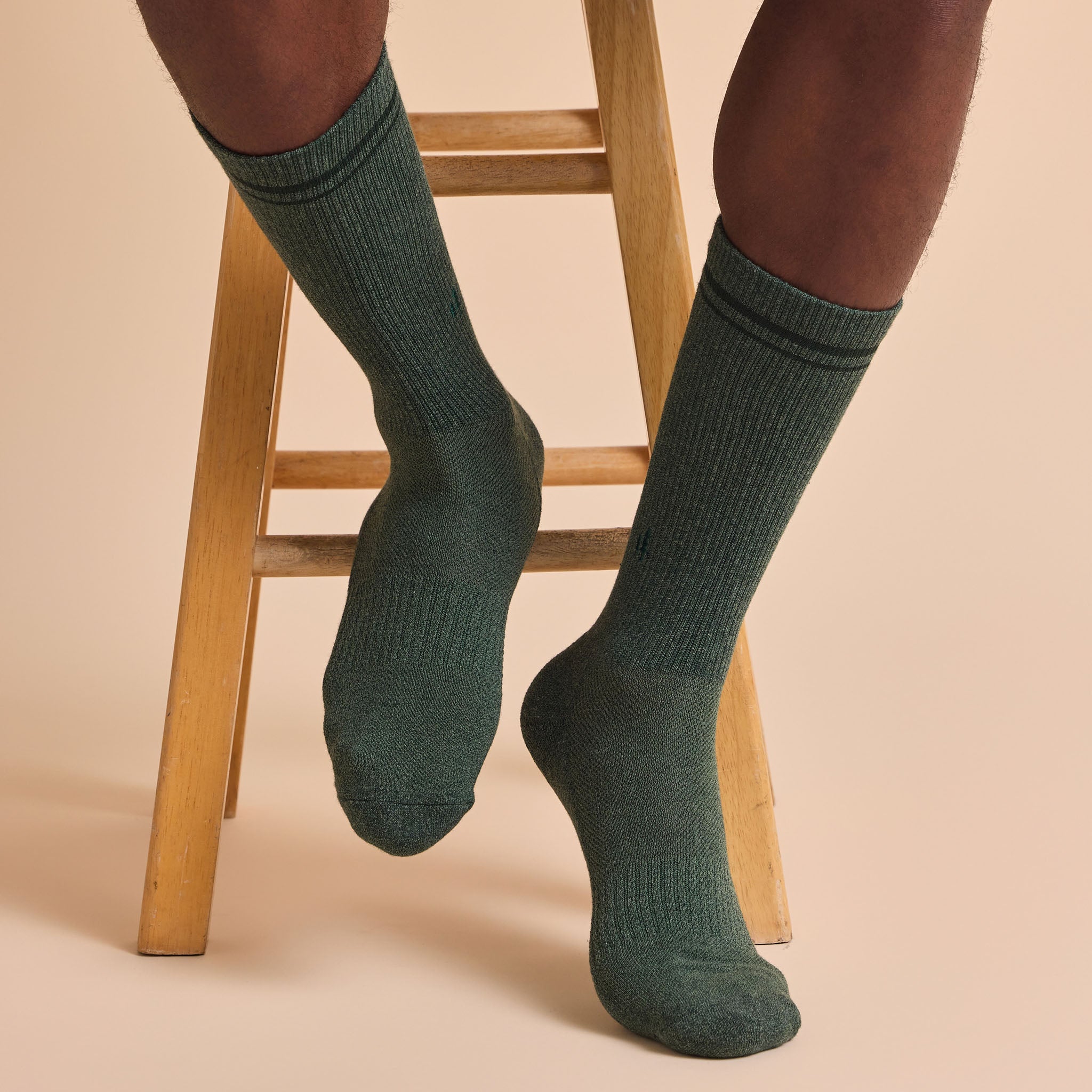 Comfort Crew Socks that Protect National Parks — ribbed organic cotton crew socks in blue, green & brown