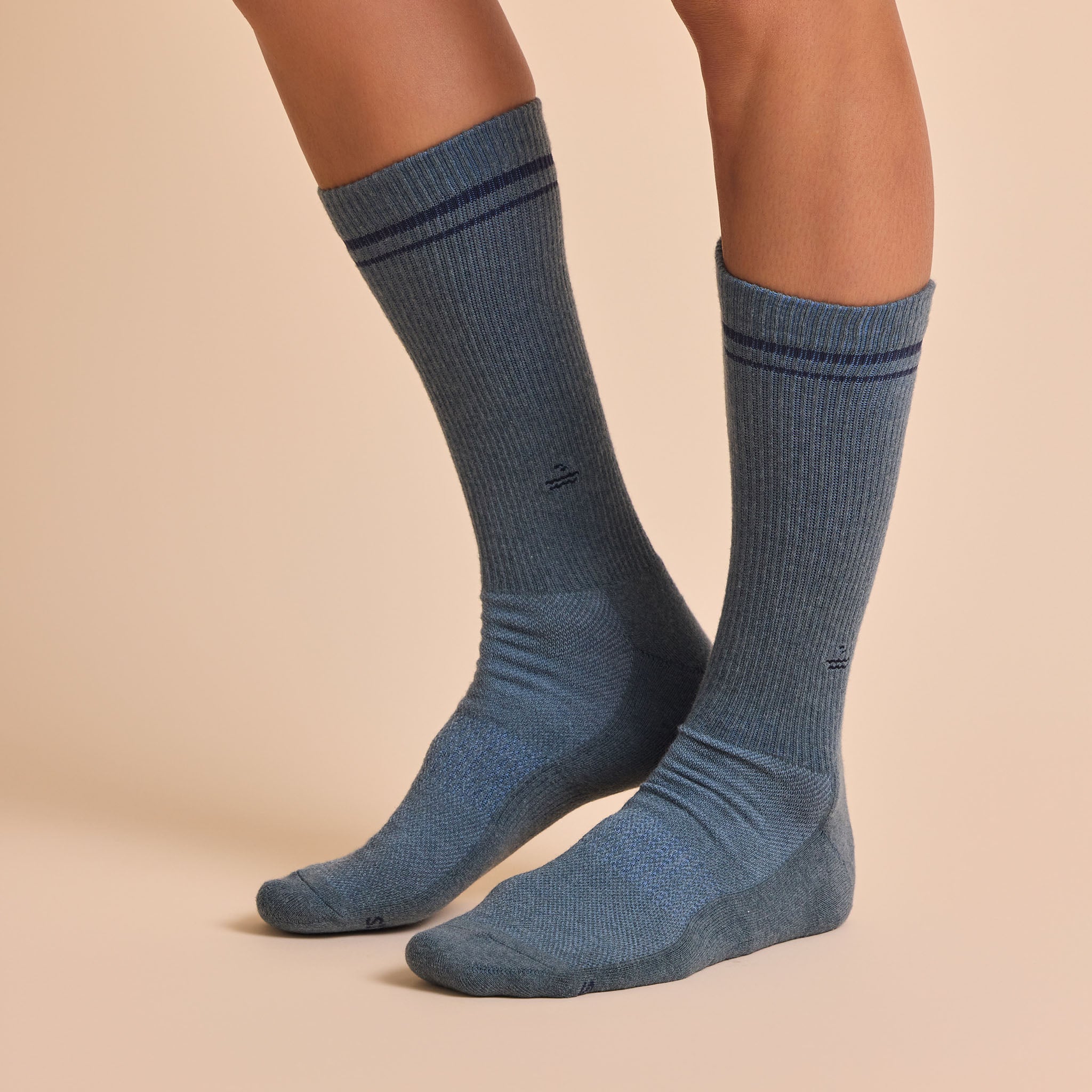 Comfort Crew Socks that Protect National Parks — ribbed organic cotton crew socks in blue, green & brown