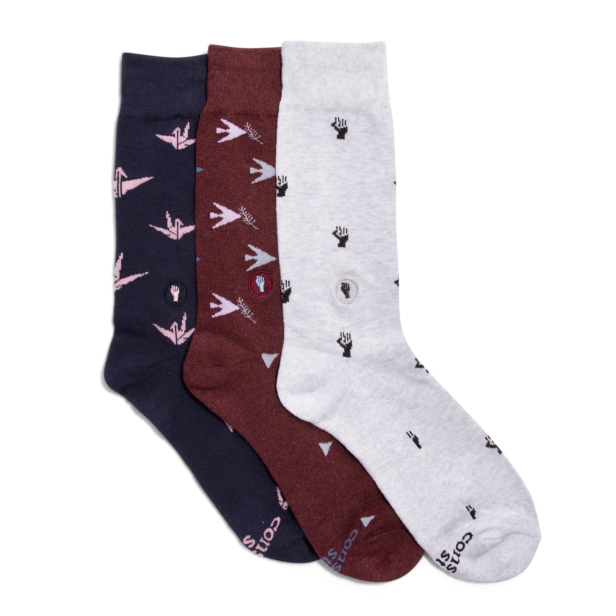 Fight for Equality Gift Box — organic cotton crew socks inspired by peace and hope, gives back