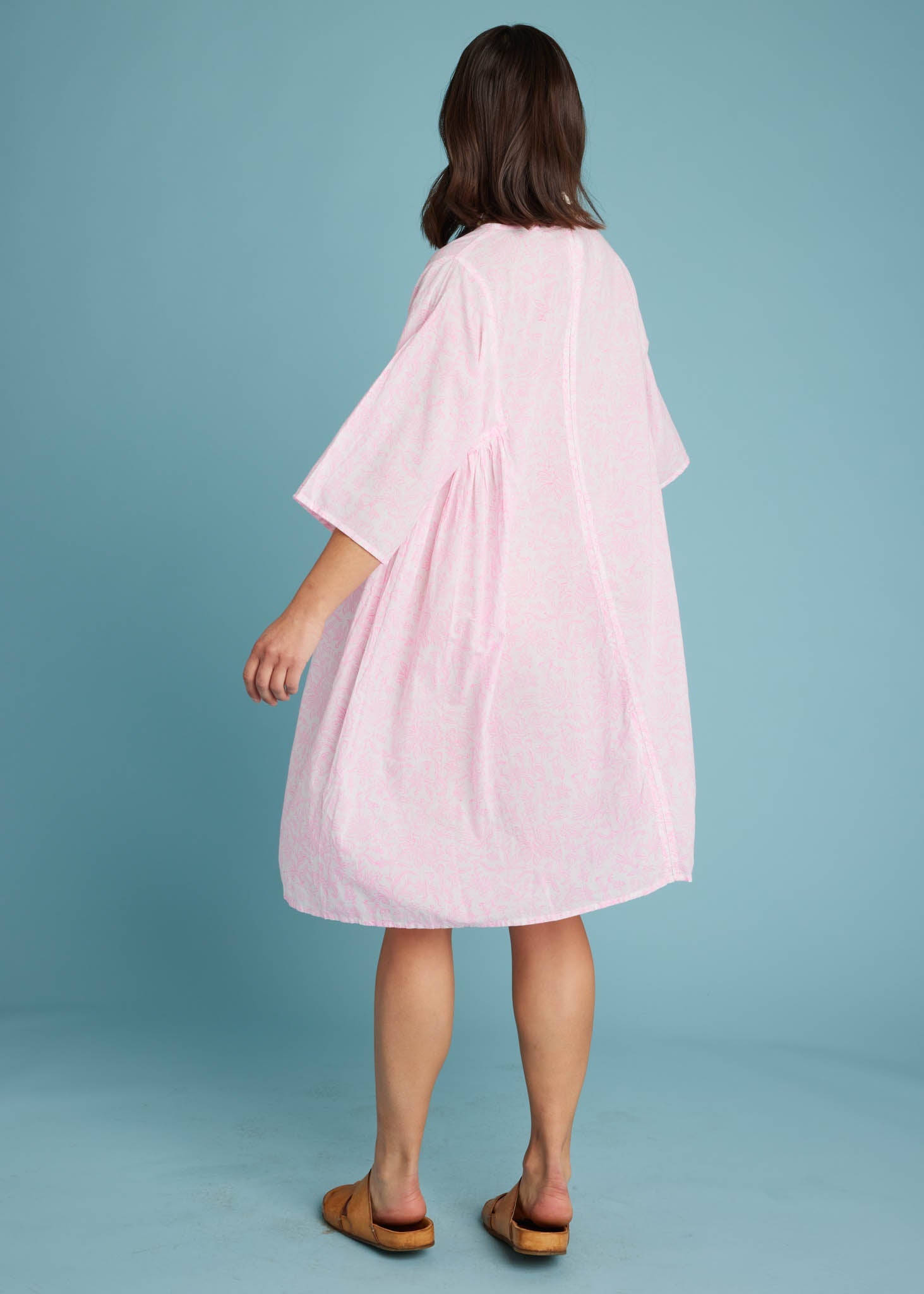 Sunshine Coast Caftan - Floral Toile Neon Pink