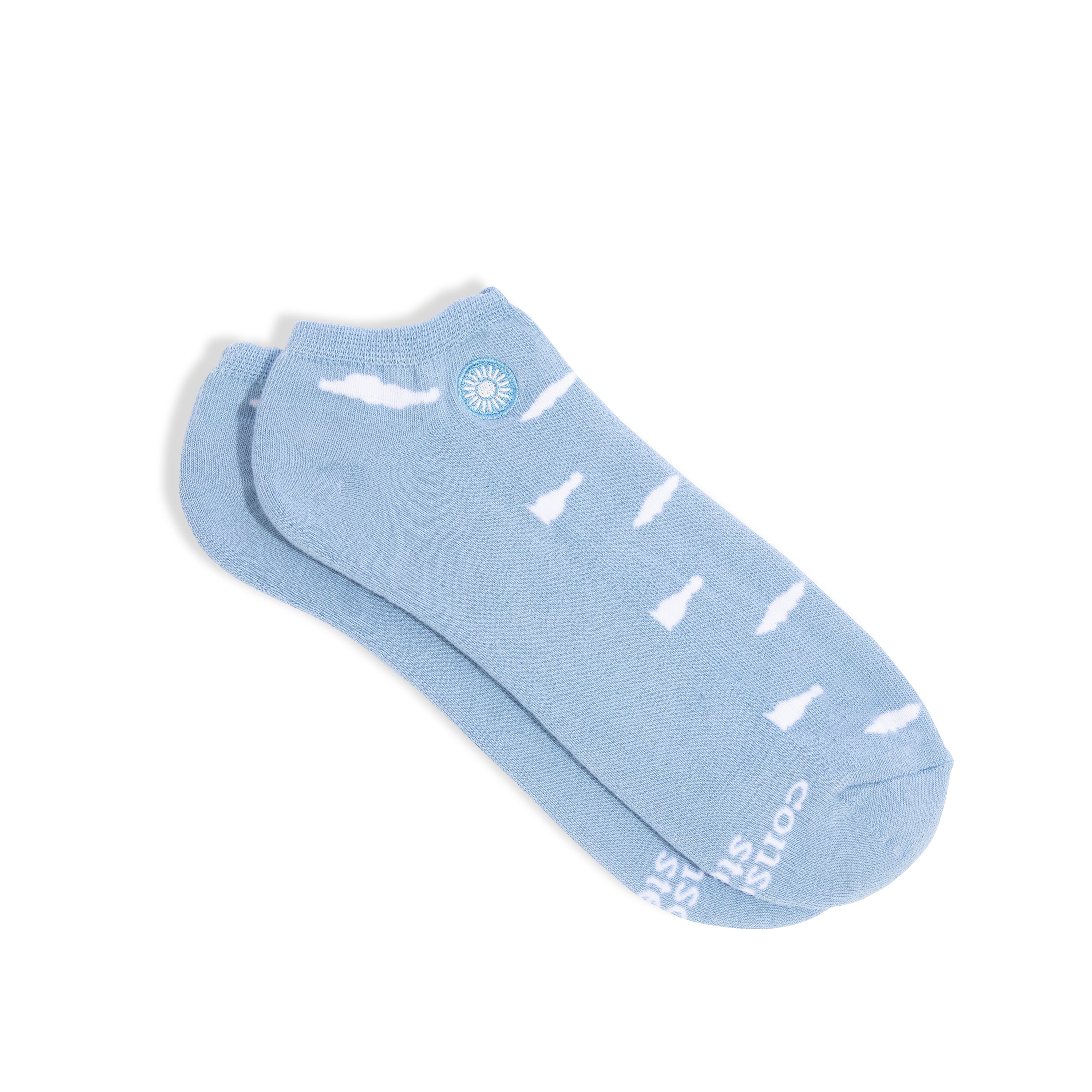 Socks that Support Mental Health by Conscious Step — blue cloud organic cotton ankle socks