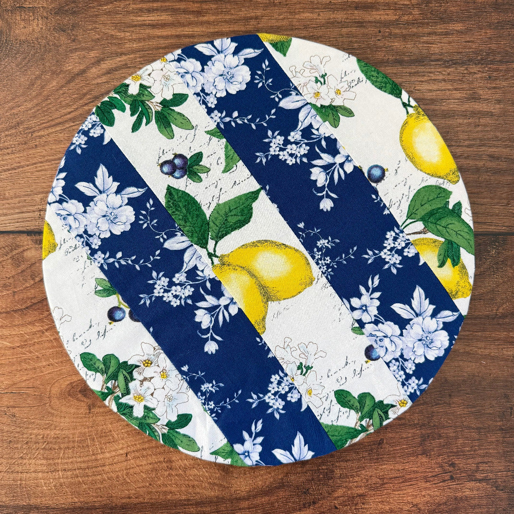 Handmade cotton bowl cover by Five Oaks Farm — reusable, plastic-free