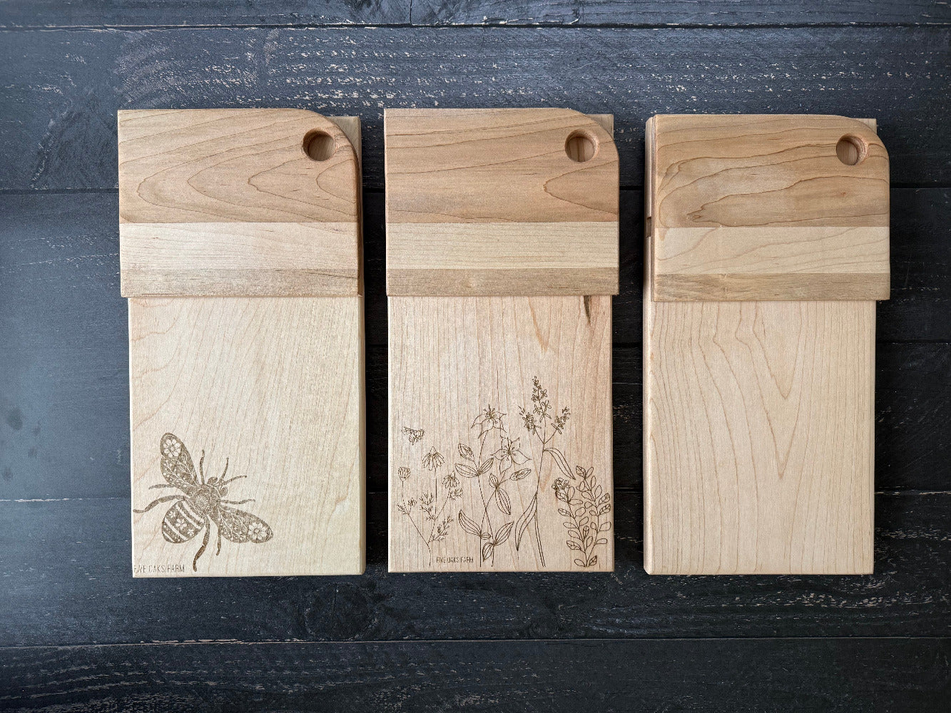 Vertical cutting board with included wood butter — Five Oaks Farm