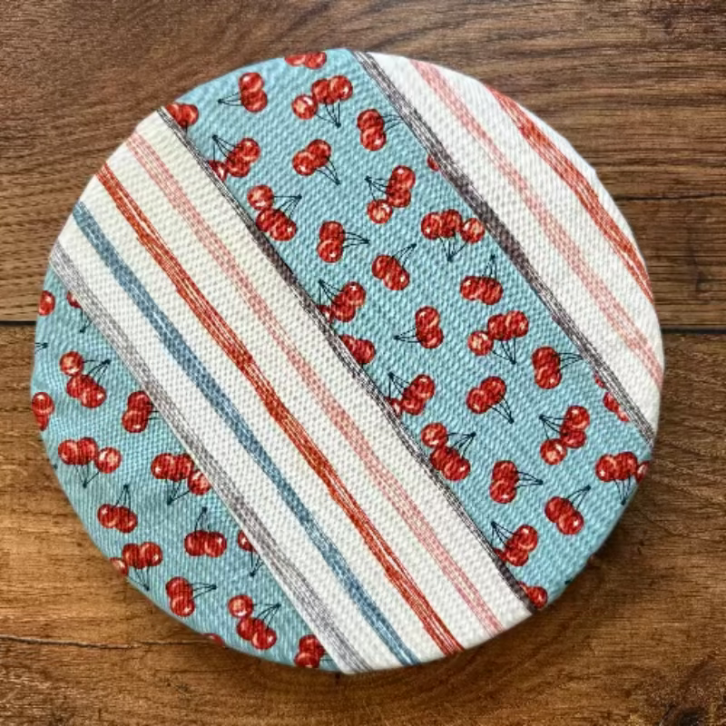 Handmade cotton bowl cover by Five Oaks Farm — reusable, plastic-free