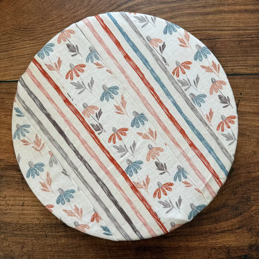Handmade cotton bowl cover by Five Oaks Farm — reusable, plastic-free