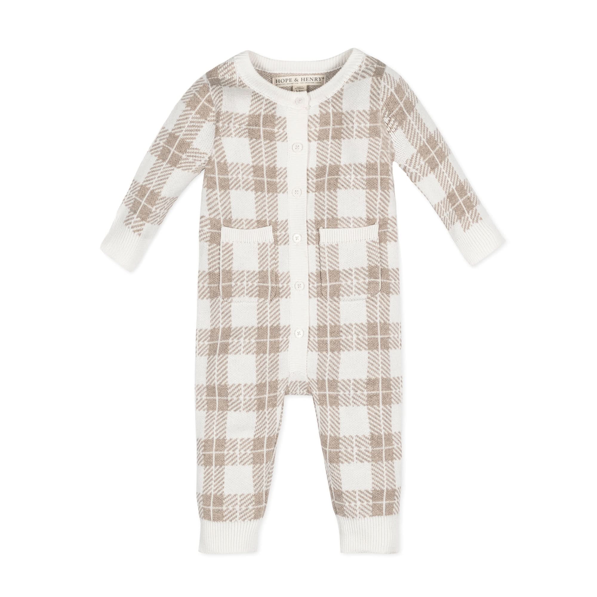 Organic Intarsia Sweater Romper — GOTS-certified organic cotton