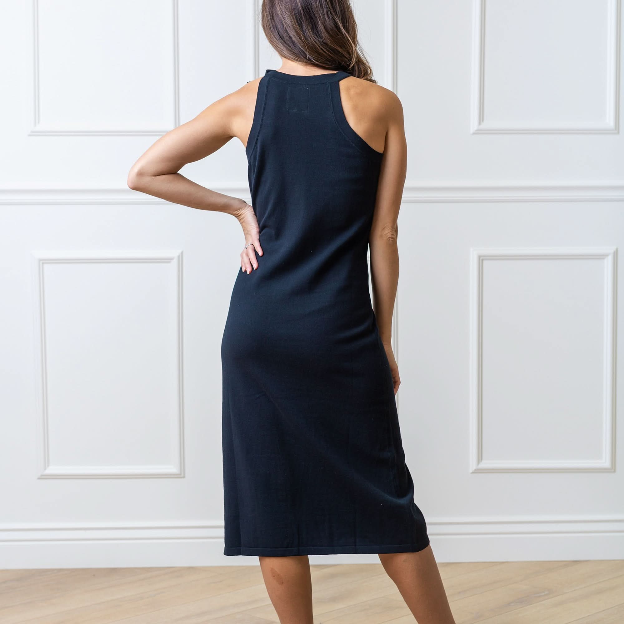 Halter Tie Knit Sweater Dress