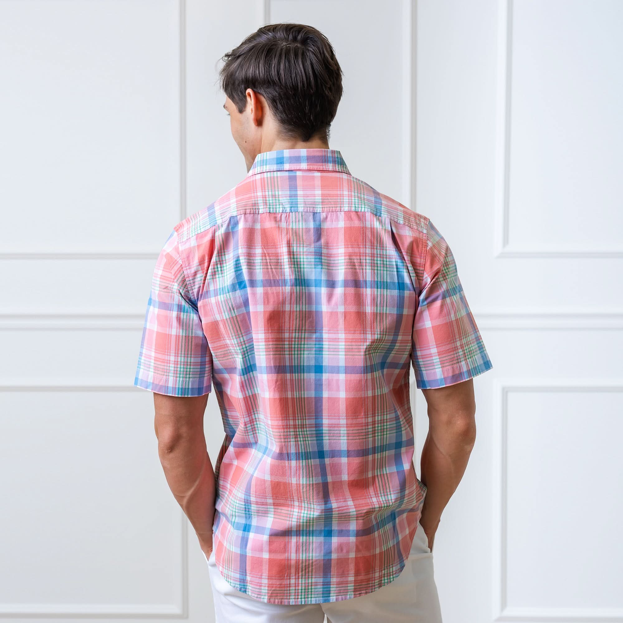 Stretch Poplin Short Sleeve Button Down Shirt