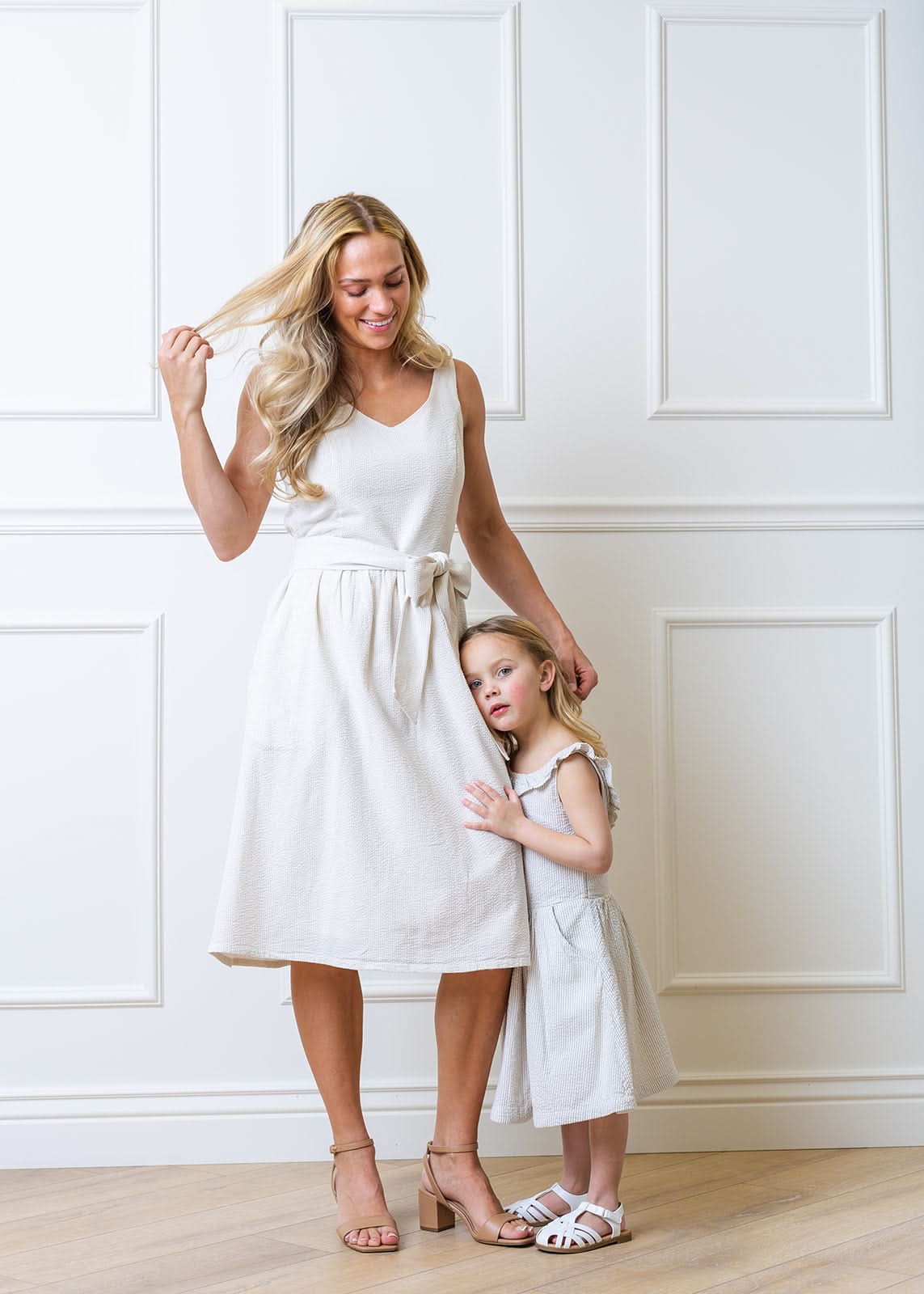 Ruffle Collar Low Back Dress Taupe