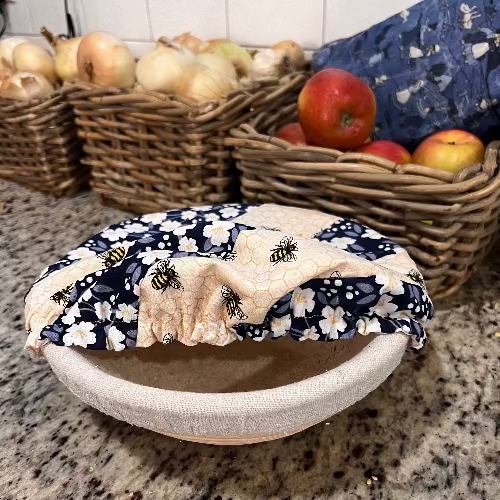 Small cotton bowl & banneton cover — reusable, plastic-free, Five Oaks Farm