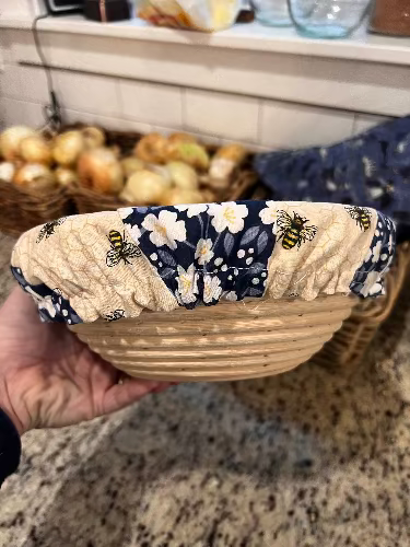 Small cotton bowl & banneton cover — reusable, plastic-free, Five Oaks Farm