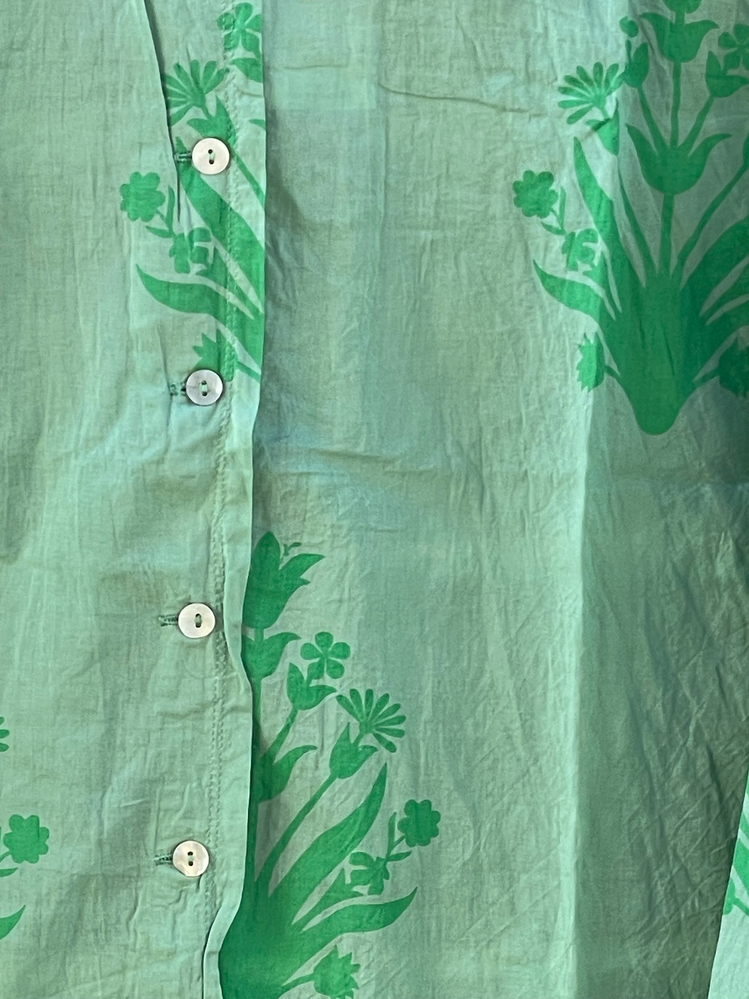 Relaxed Boyfriend Shirt - Cameo Floral Overdye Watercress