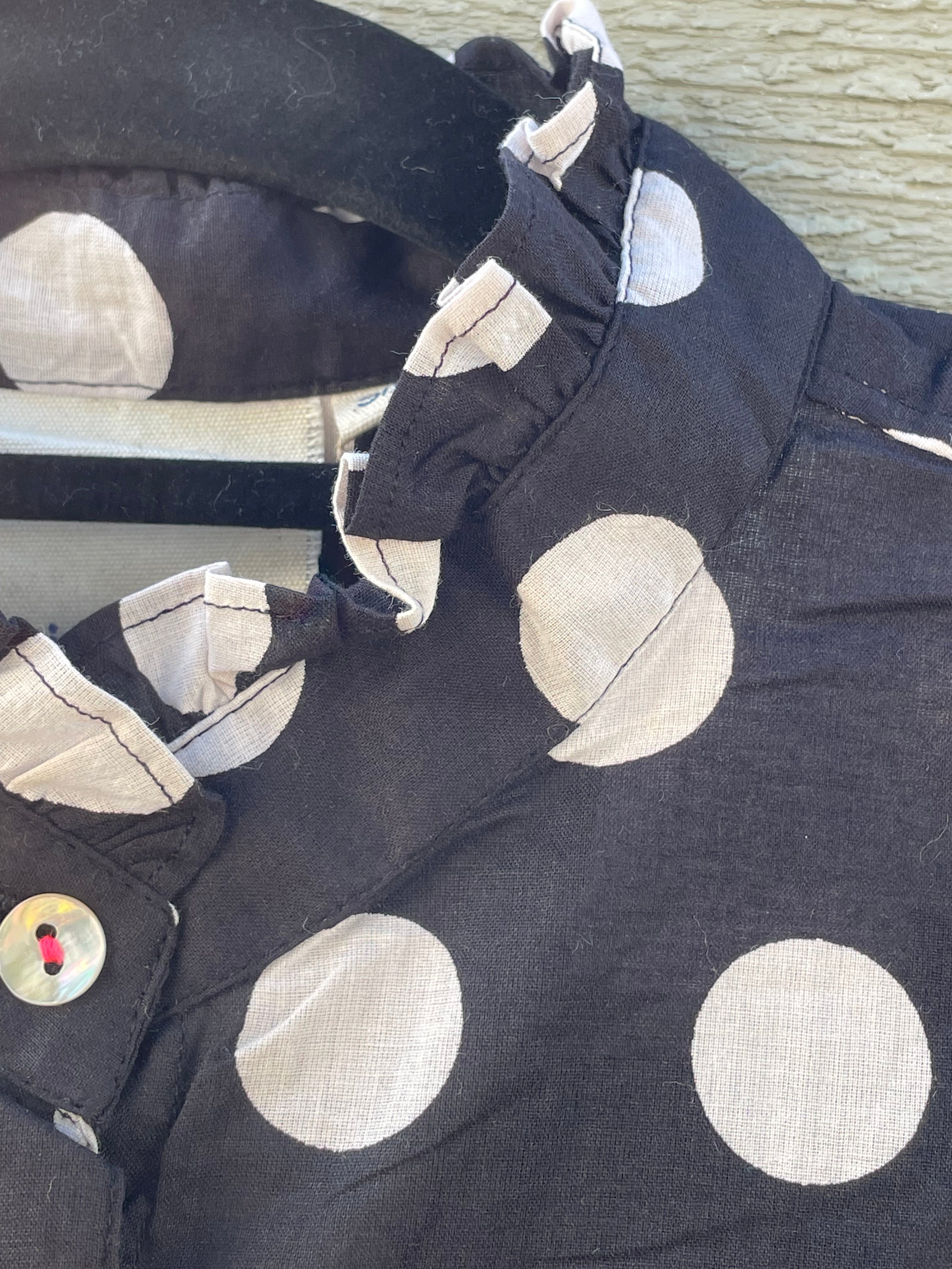 Good Girlfriend Shirt with Ruffle Trim - True Dot Black