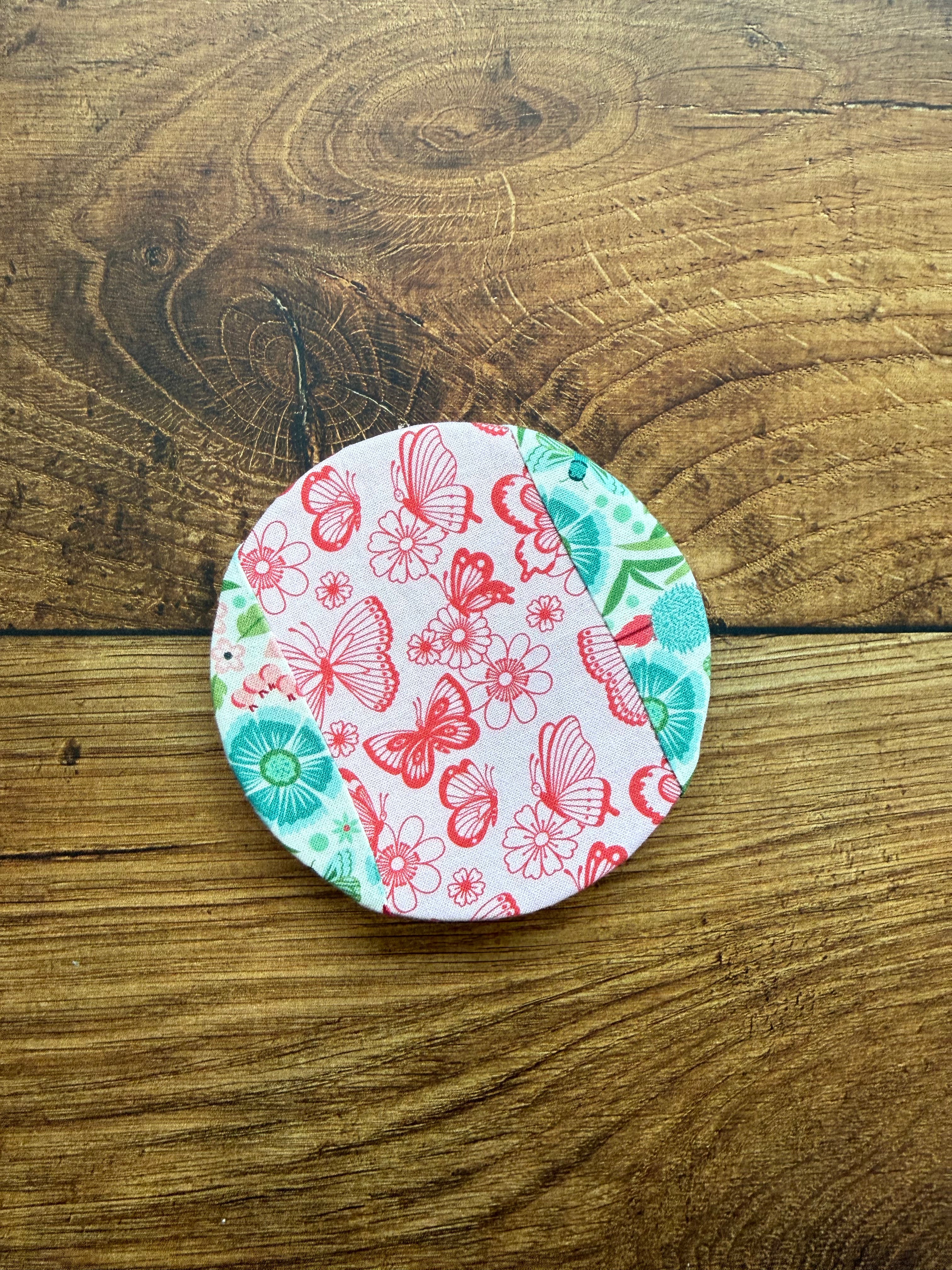 Cotton jar cover fitted over a jar — reusable, plastic-free, Five Oaks Farm