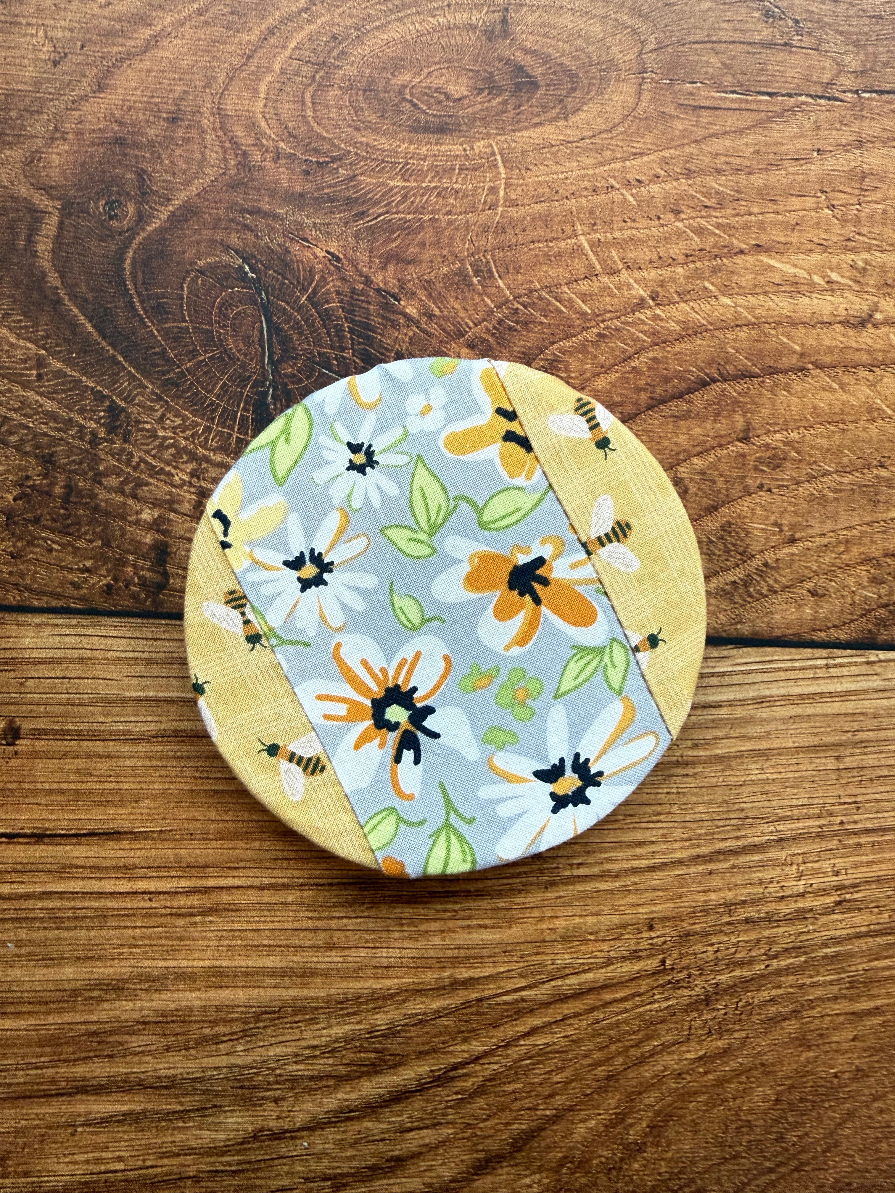 Handmade cotton jar cover by Five Oaks Farm — reusable, plastic-free