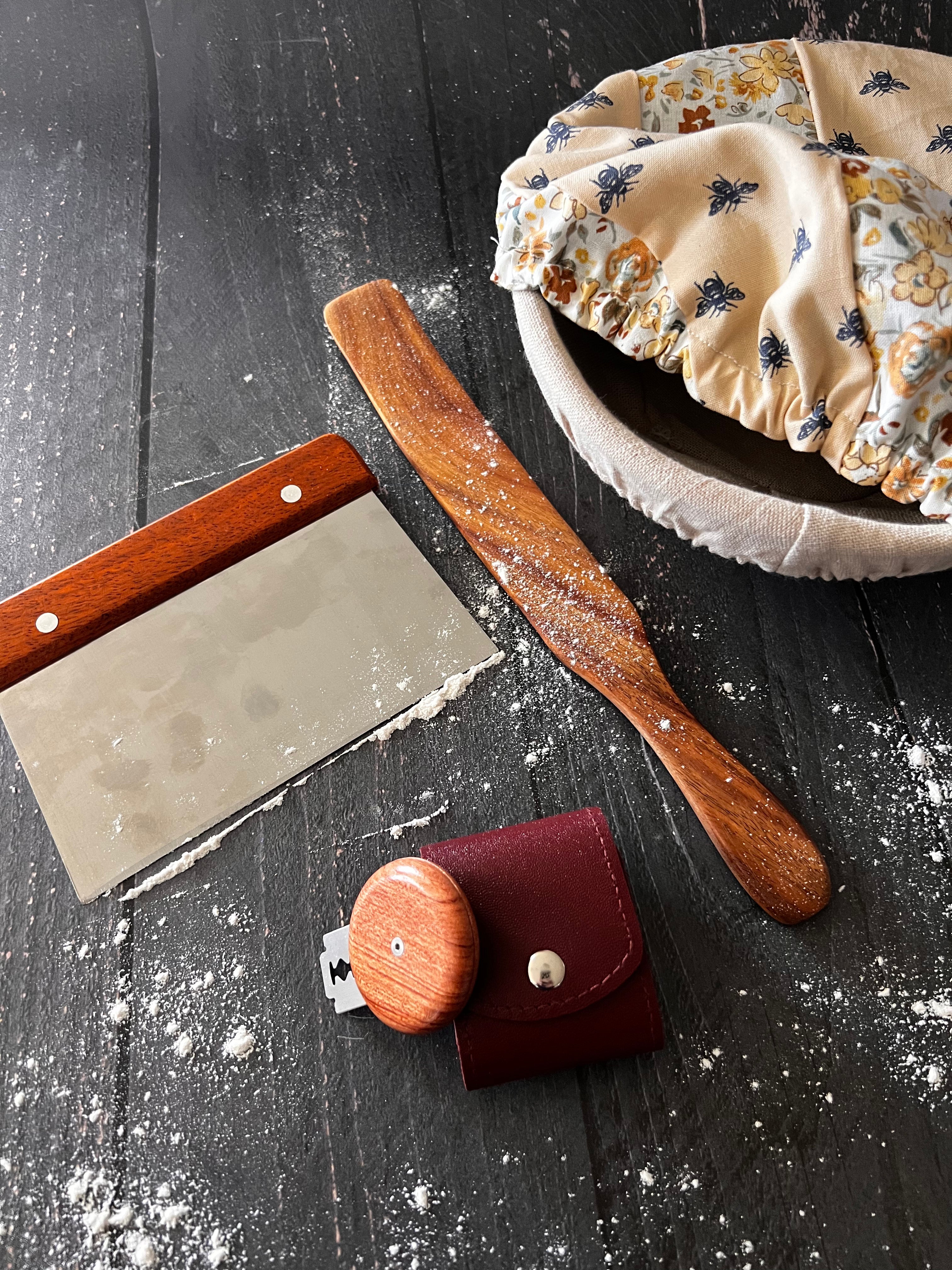 Five Oaks Farm wooden bench scraper with wide blade and handle