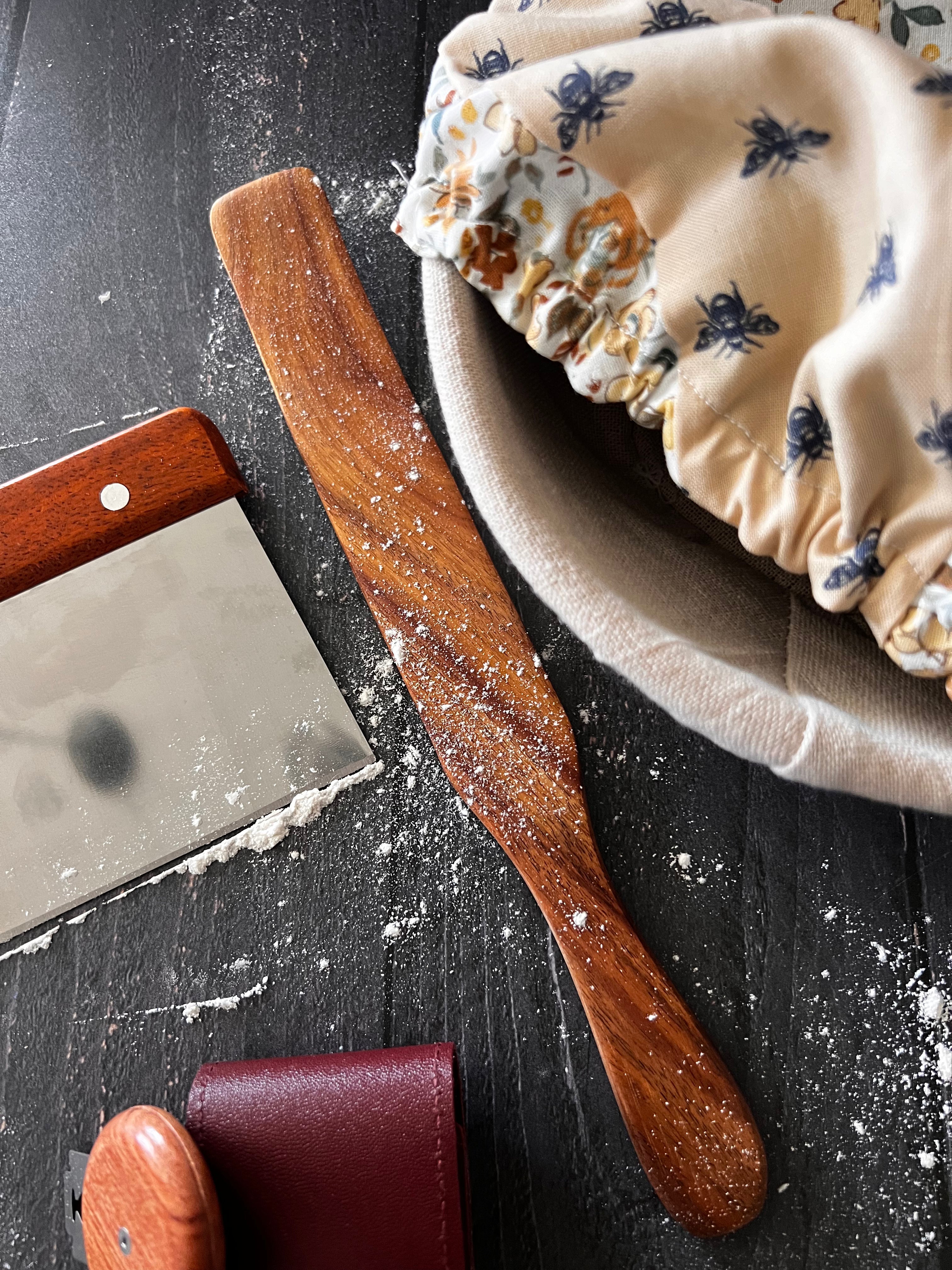 Handcrafted teak spurtle by Five Oaks Farm