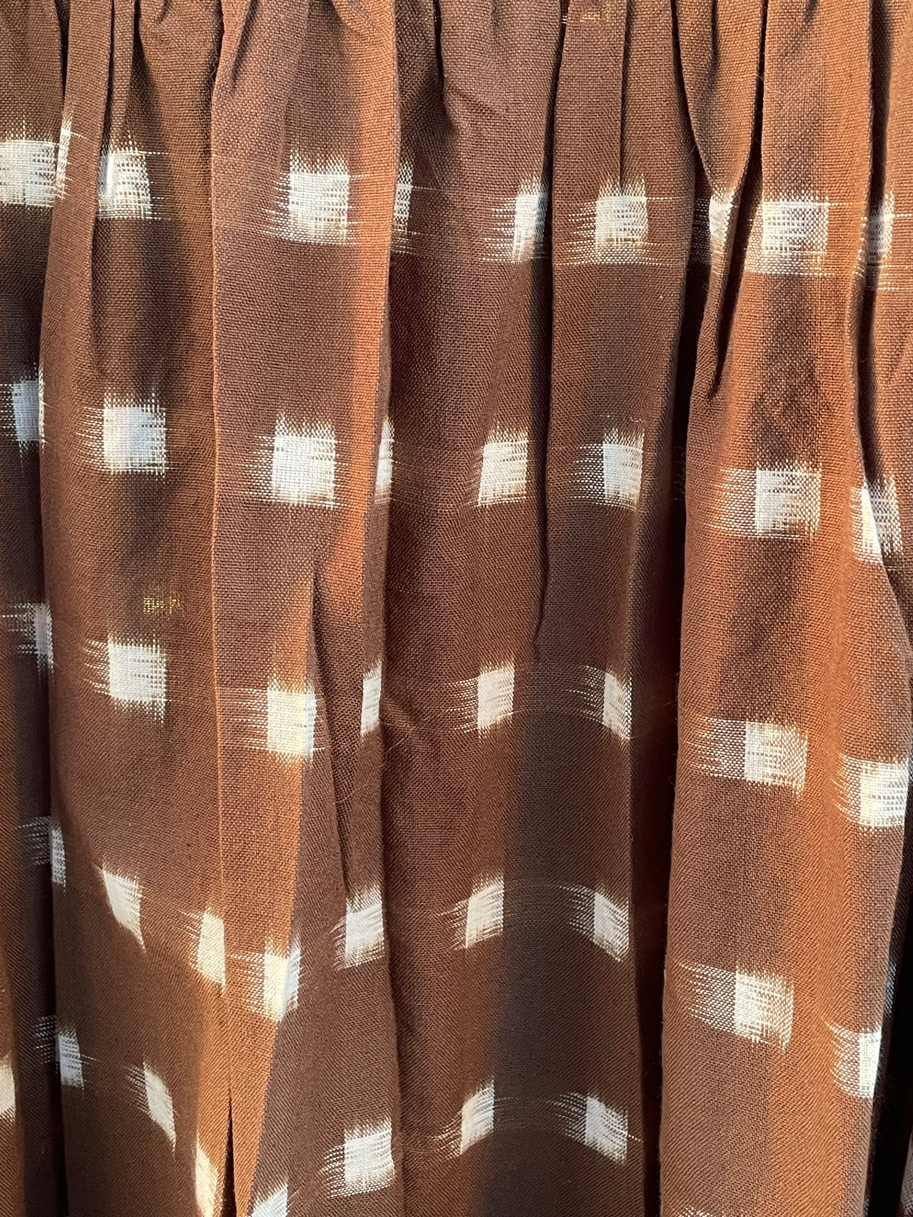 Meadow Dress - Ikat Squares Mocha