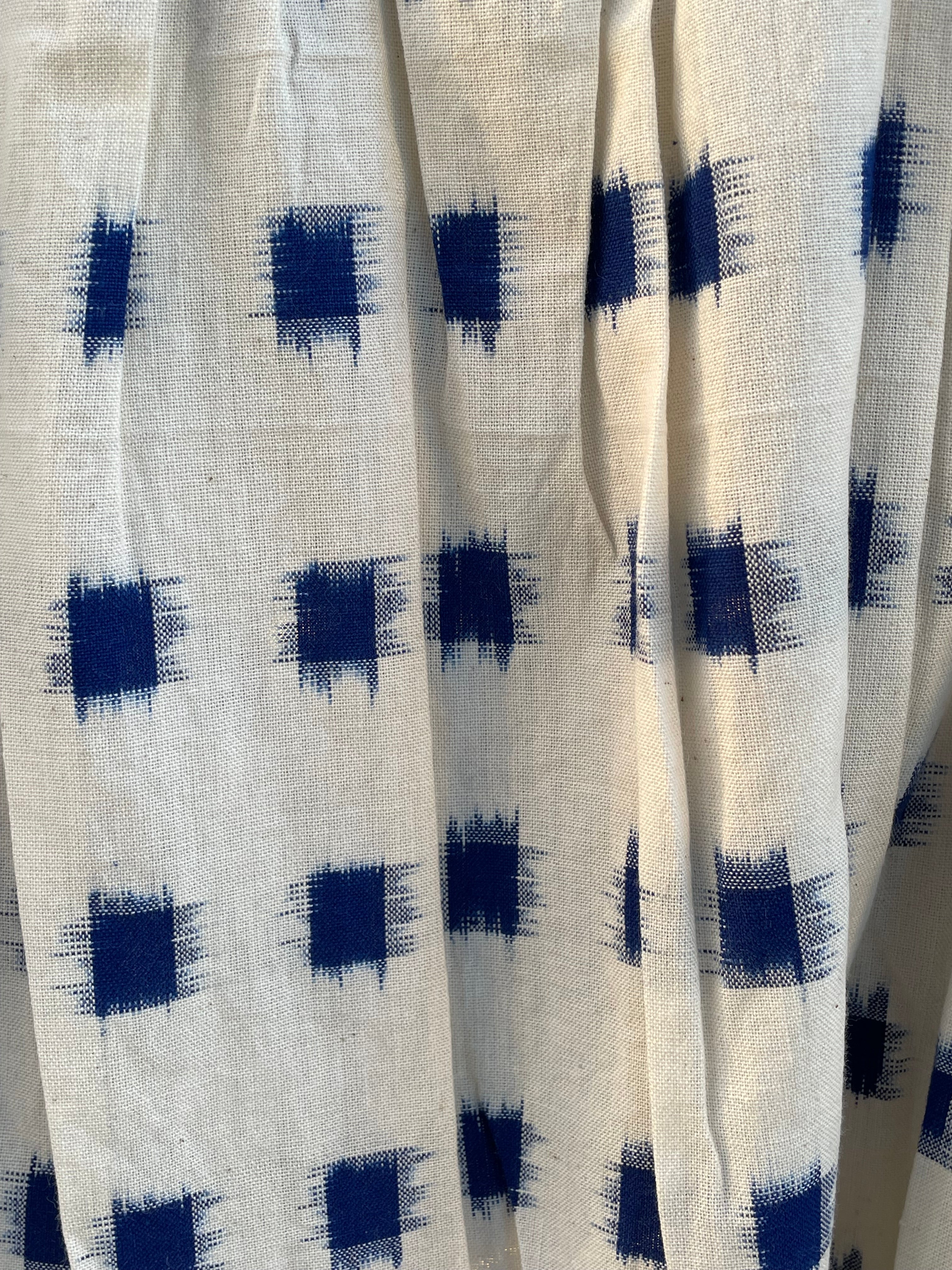 Meadow Dress - Ikat Squares Cobalt