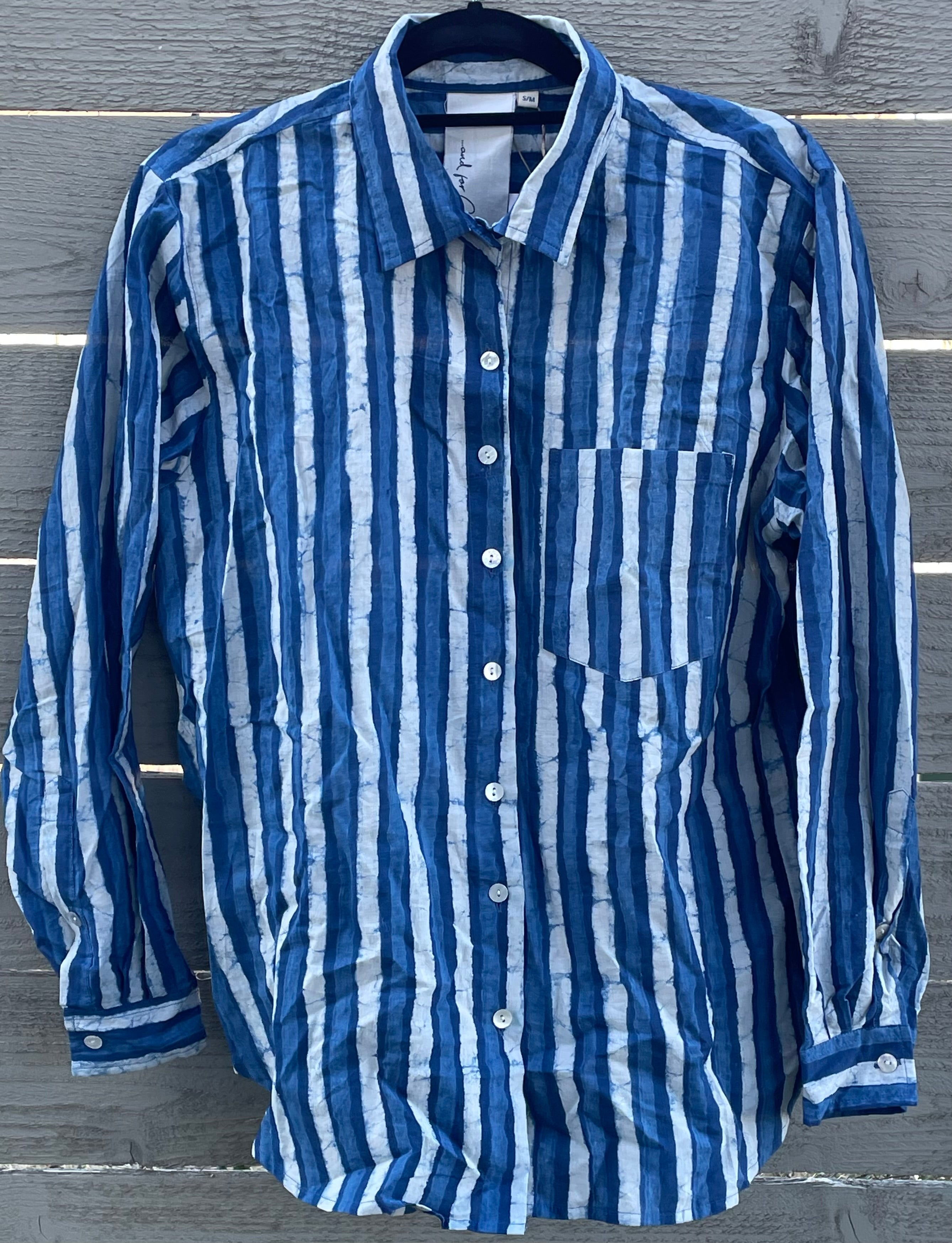 Good Boyfriend Shirt - Indigo Stripes
