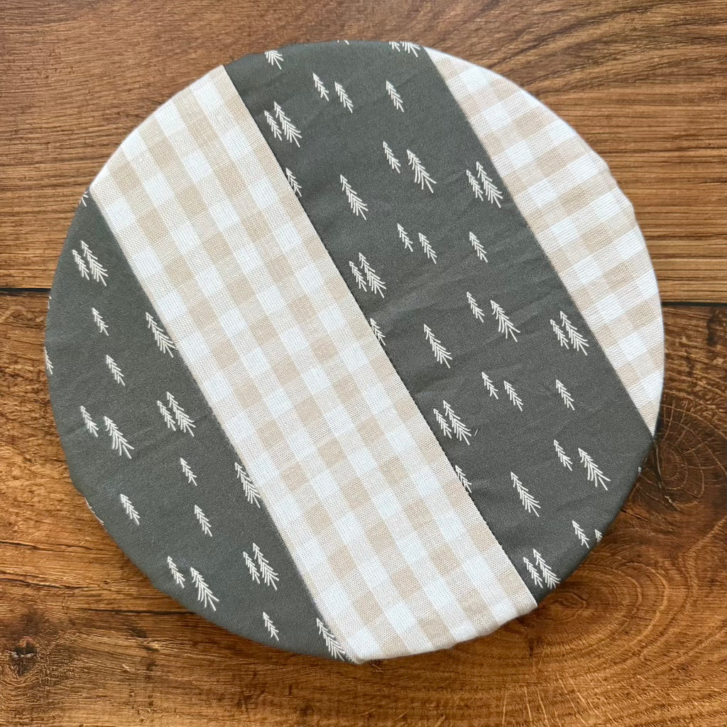 Handmade cotton bowl cover by Five Oaks Farm — reusable, plastic-free