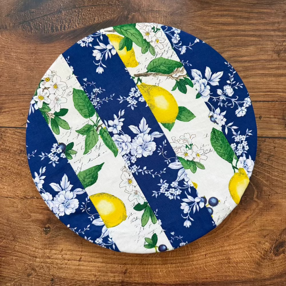 Handmade cotton bowl cover by Five Oaks Farm — reusable, plastic-free