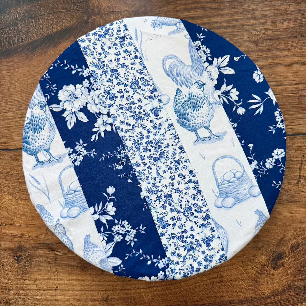 Handmade cotton bowl cover by Five Oaks Farm — reusable, plastic-free