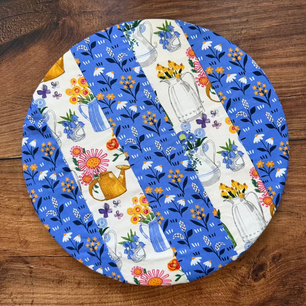 Handmade cotton bowl cover by Five Oaks Farm — reusable, plastic-free