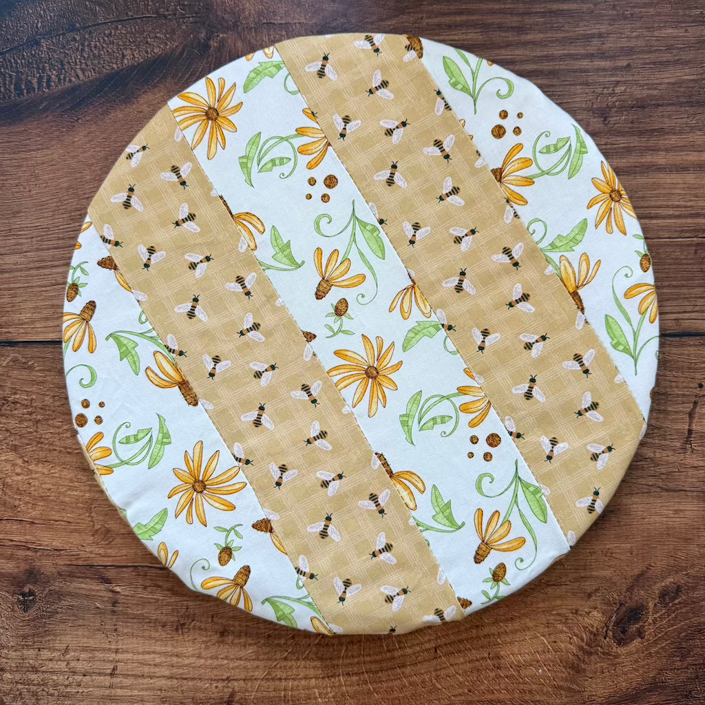 Handmade cotton bowl cover by Five Oaks Farm — reusable, plastic-free
