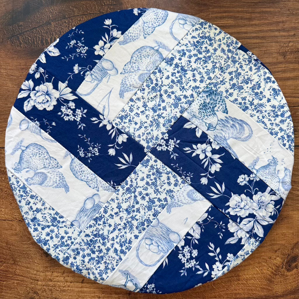 Large cotton bowl cover over a salad bowl — plastic-free, Five Oaks Farm