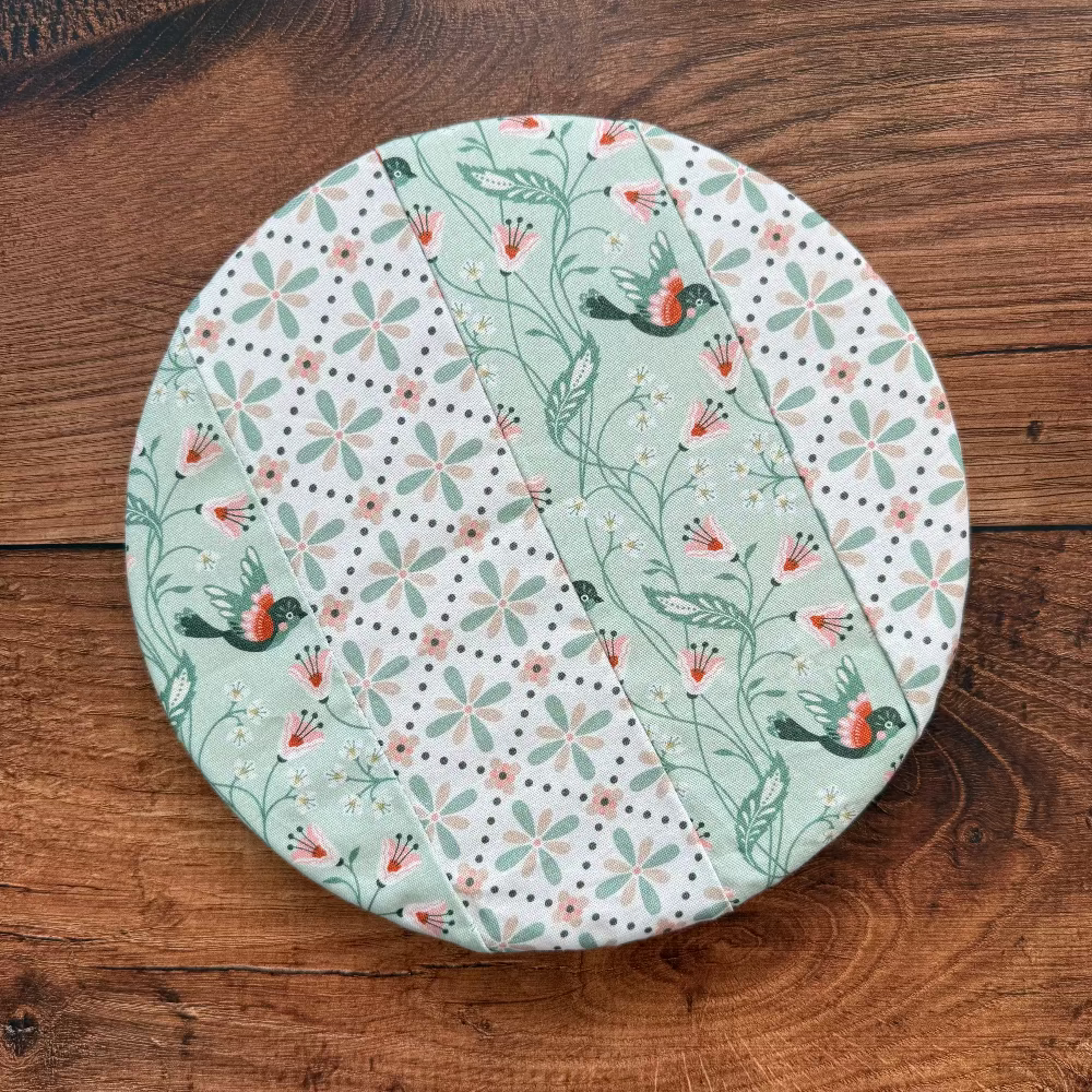 Handmade cotton bowl cover by Five Oaks Farm — reusable, plastic-free