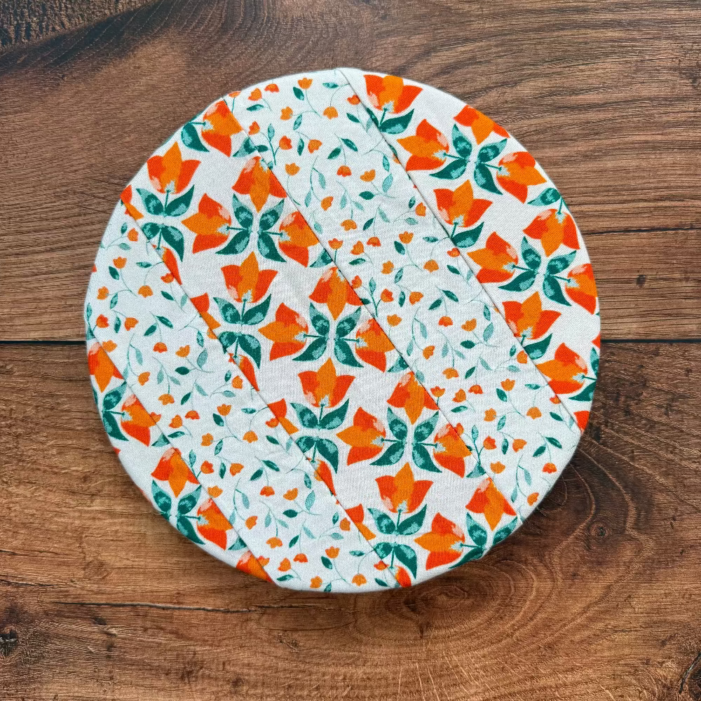 Handmade cotton bowl cover by Five Oaks Farm — reusable, plastic-free