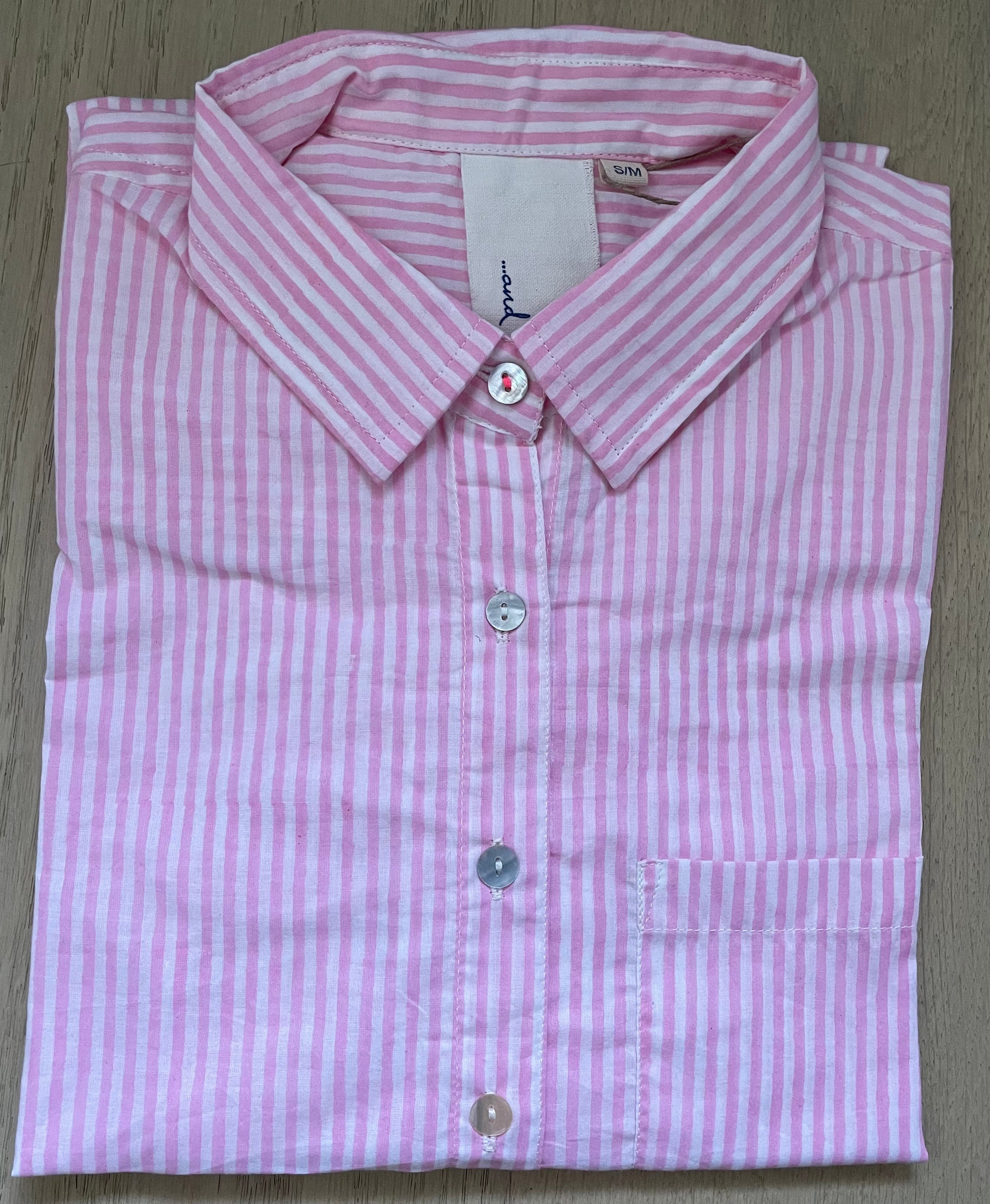 Good Boyfriend Shirt - Menswear Stripe Tickled Pink