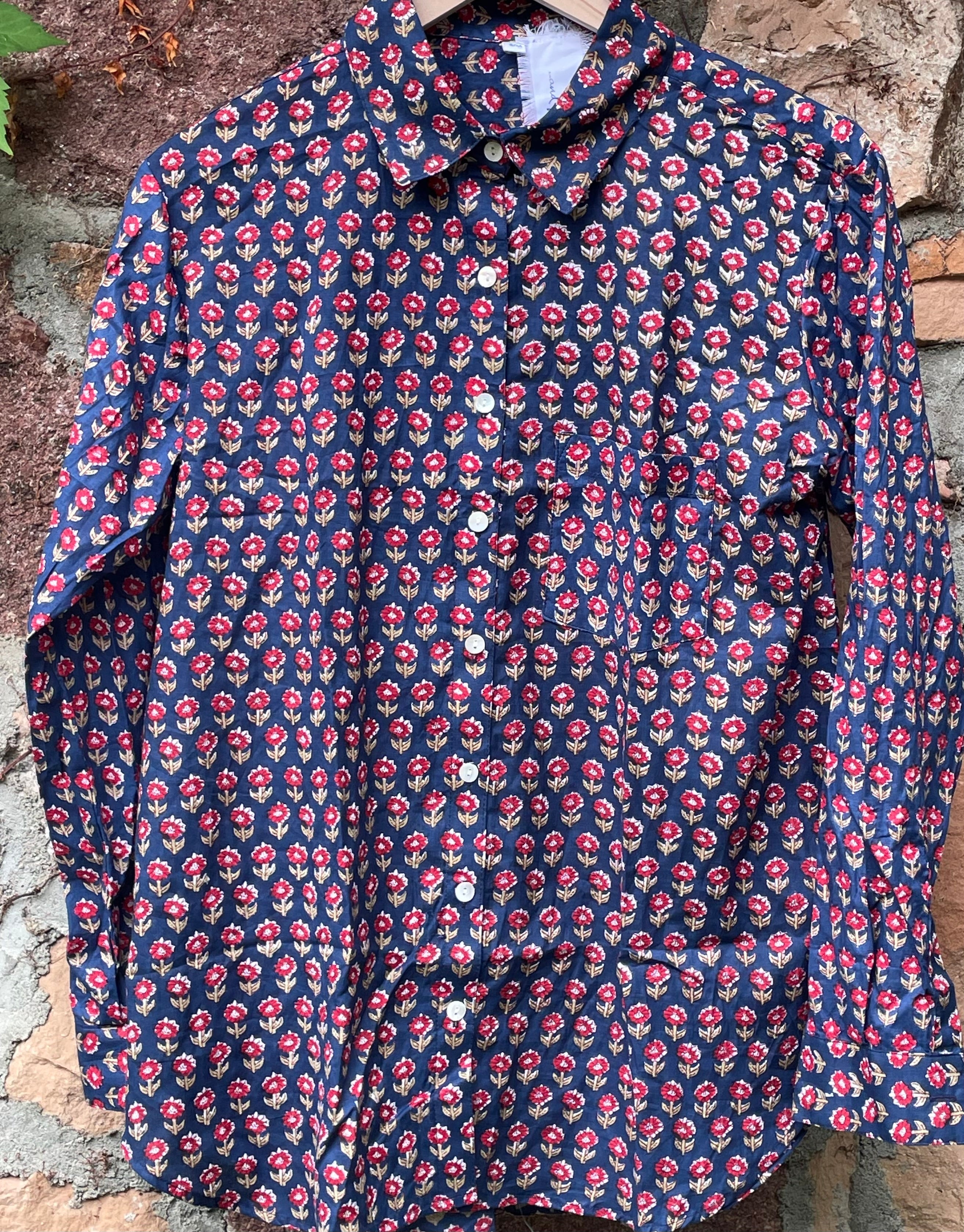 Good Boyfriend Shirt - Emory Floral Navy