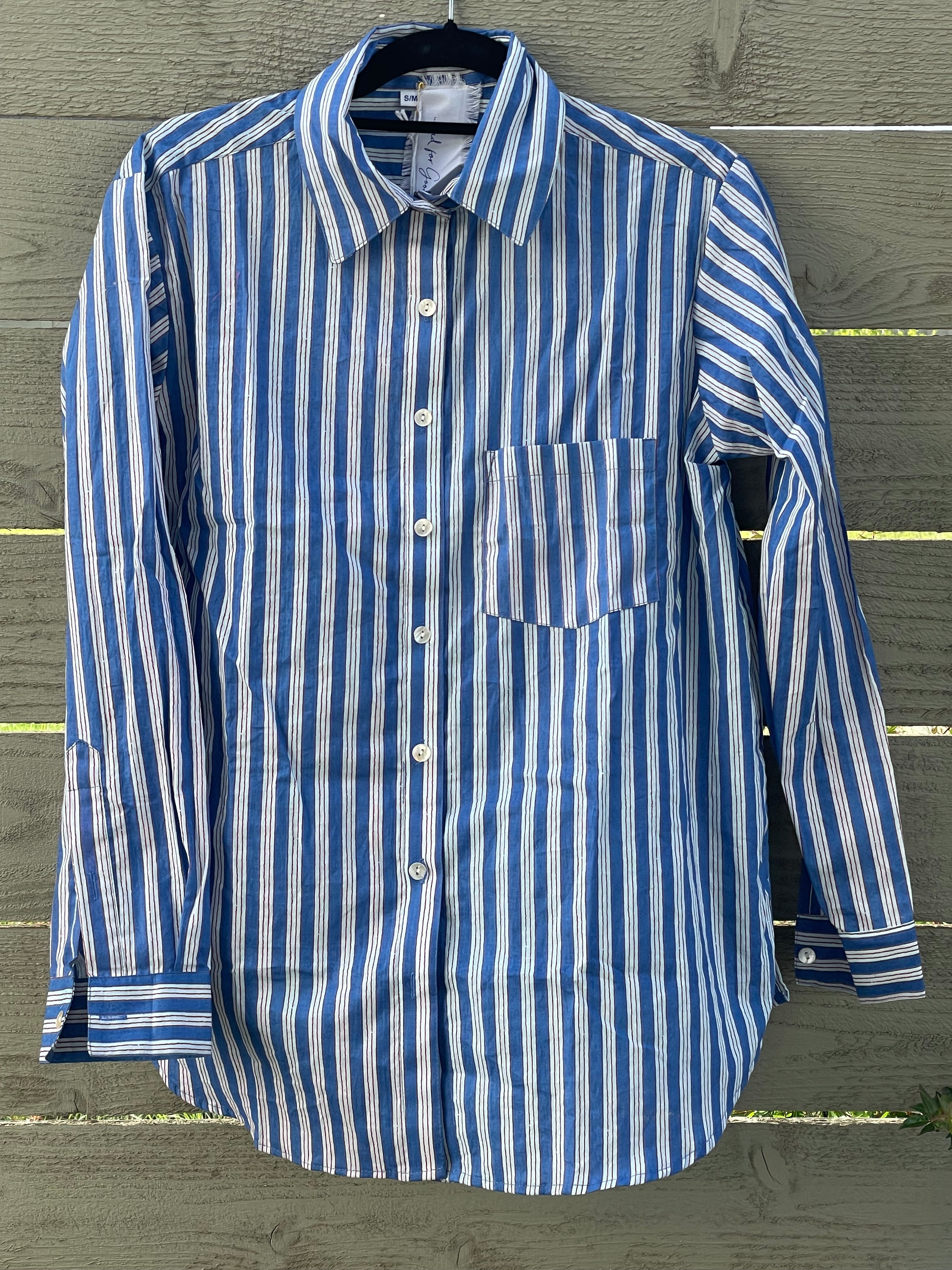 Good Boyfriend Shirt - Tuscan Stripe Blue
