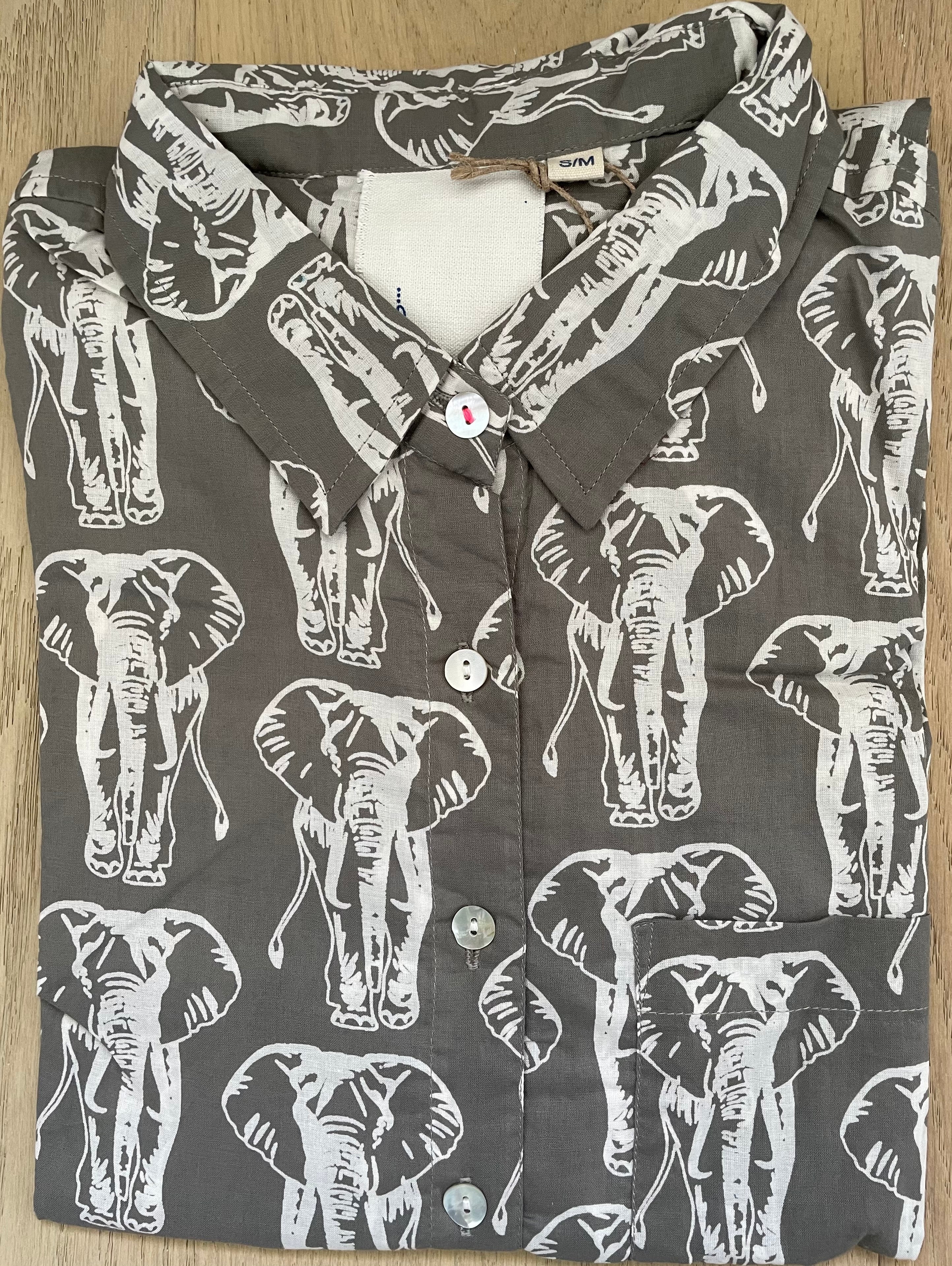 Good Boyfriend Shirt - Elephants Dove Grey