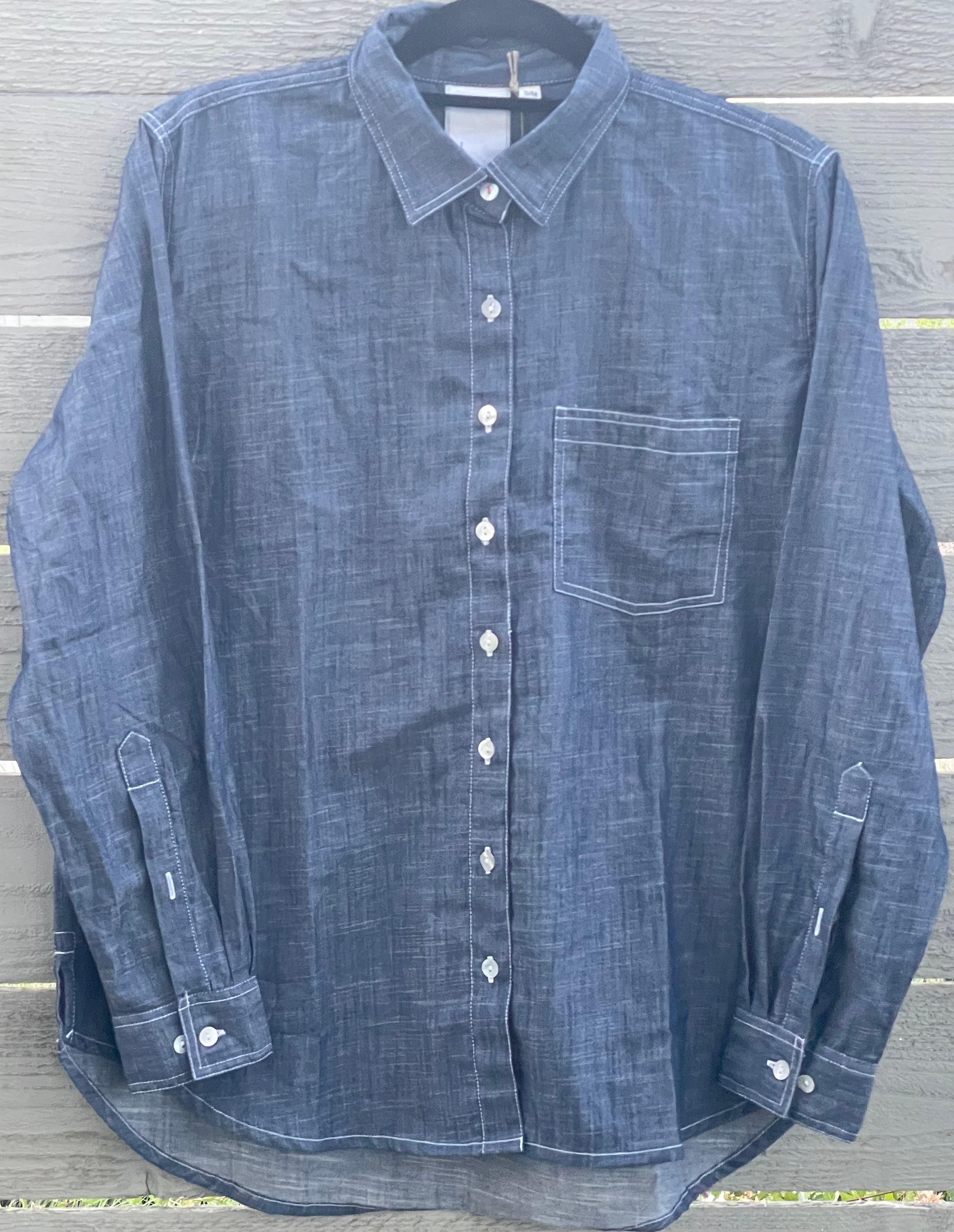Good Boyfriend Shirt - Chambray Dark Denim Wash